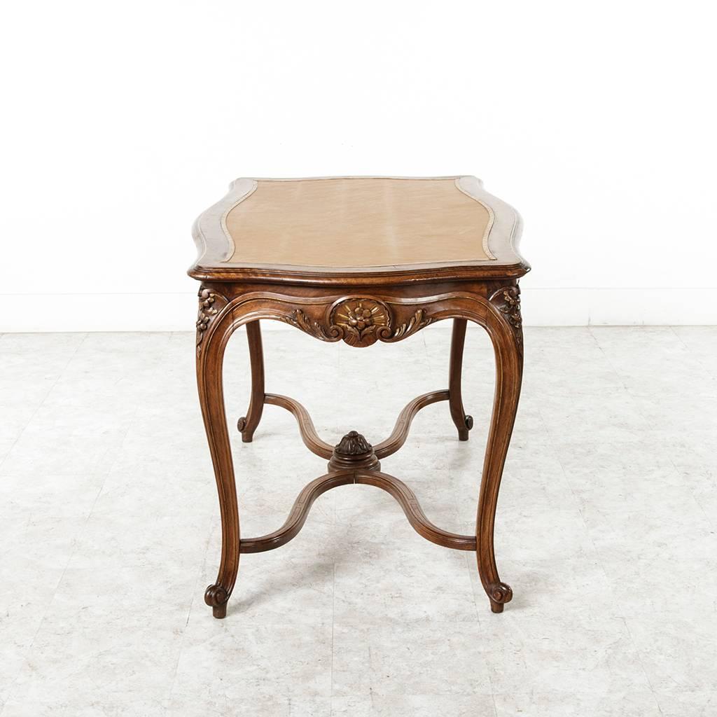 19th Century French Louis XV Style Hand-Carved and Gilt Walnut Center Table 3