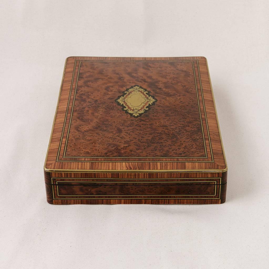 Rare Signed Paul Sormani Marquetry Game Box with Mother-of-Pearl Gambling Chips  1