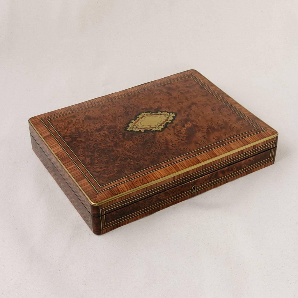 Bronze Rare Signed Paul Sormani Marquetry Game Box with Mother-of-Pearl Gambling Chips 