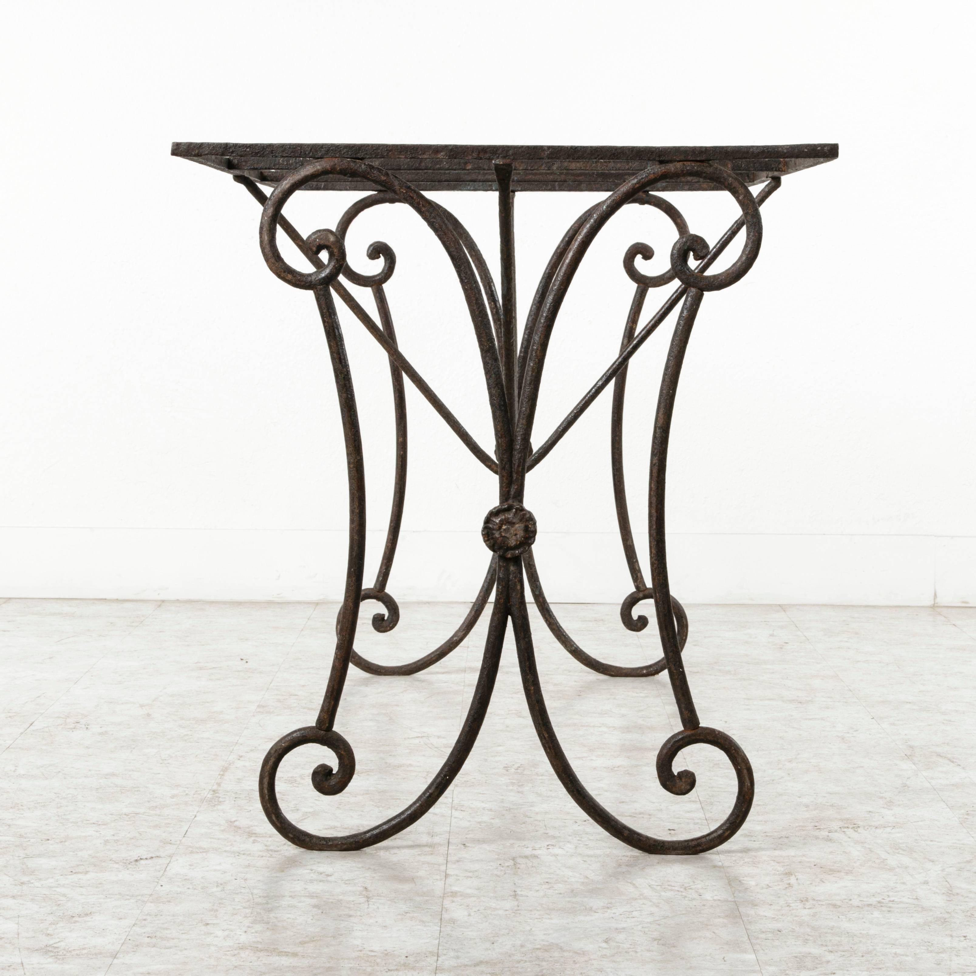 Hand-Forged 19th Century French Butcher's Table Base In Excellent Condition In Fayetteville, AR