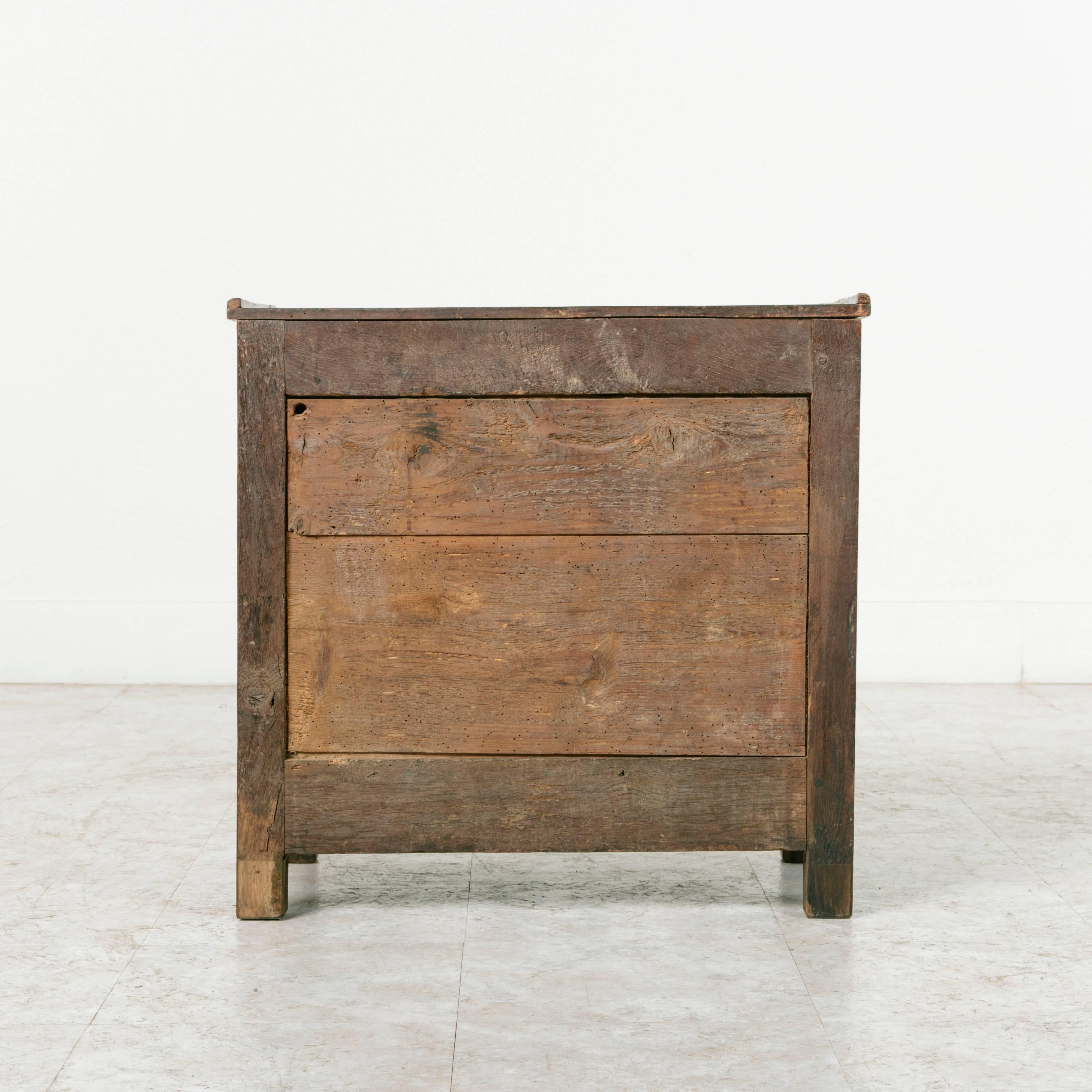 Late 18th Century 18th Century French Cabinet Side Table Solid Oak with Iron Latch from Normandy