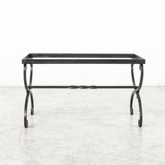Hand-Forged Iron Art Deco Era French Coffee Table for Indoor or Outdoor Use
