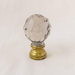Antique French Baccarat Faceted Crystal Staircase Finial Ball
