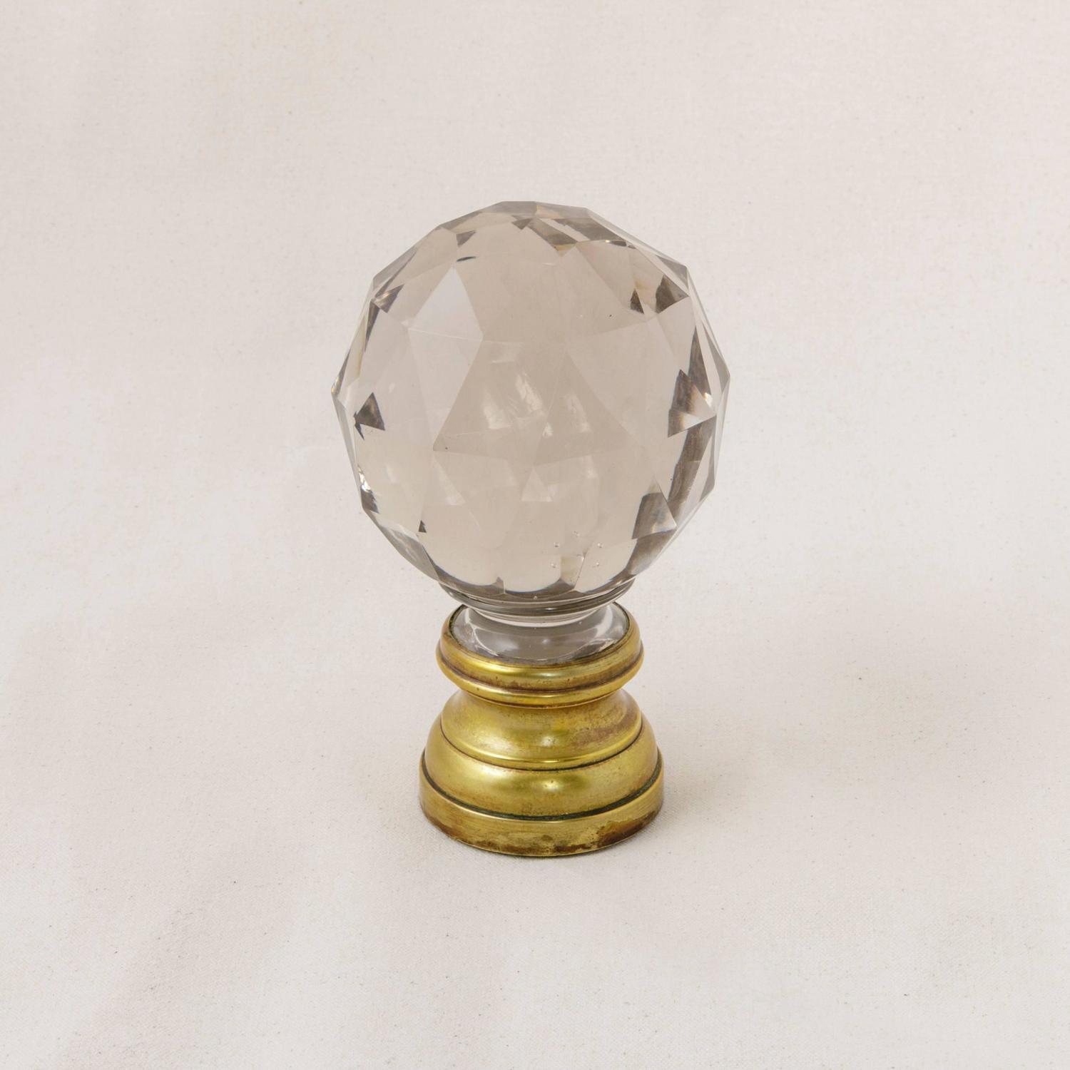 Antique French Baccarat Faceted Crystal Staircase Finial Ball at 1stdibs