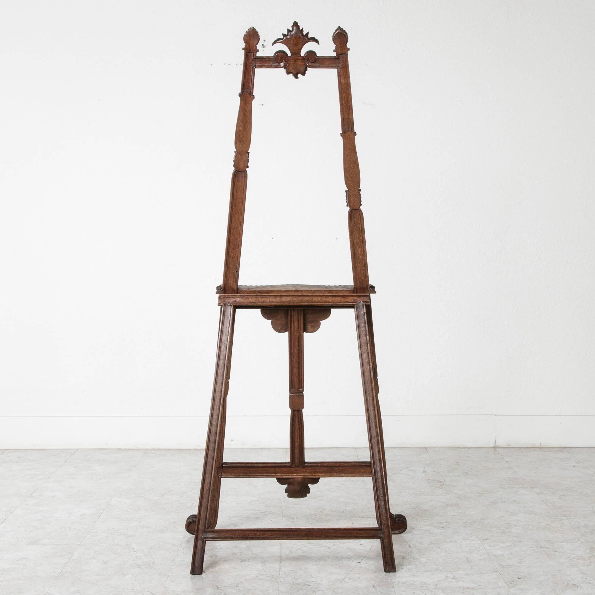 19th Century French Hand-Carved Walnut Artist's Floor Easel or Display Stand 3