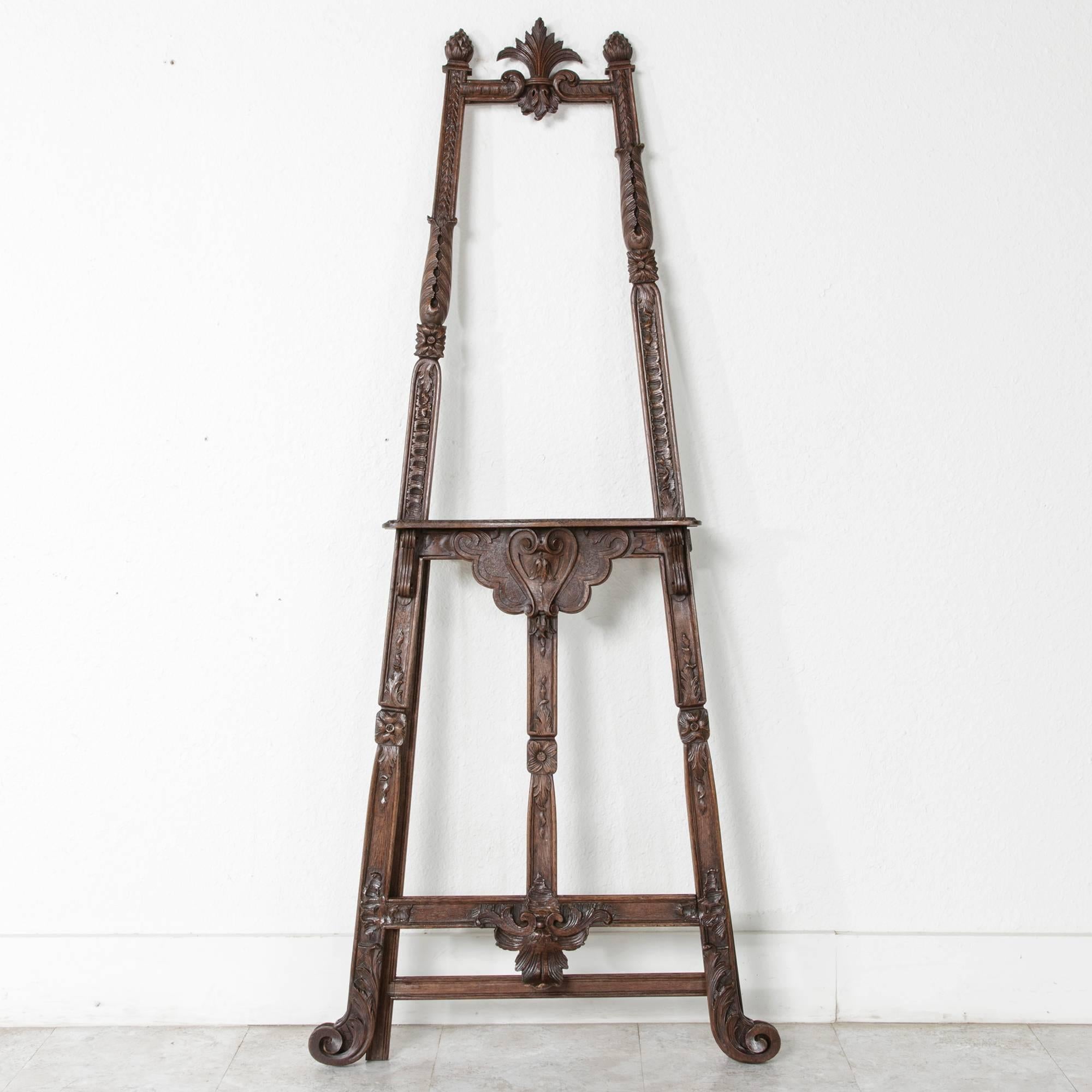 19th Century French Hand-Carved Walnut Artist's Floor Easel or Display Stand 2