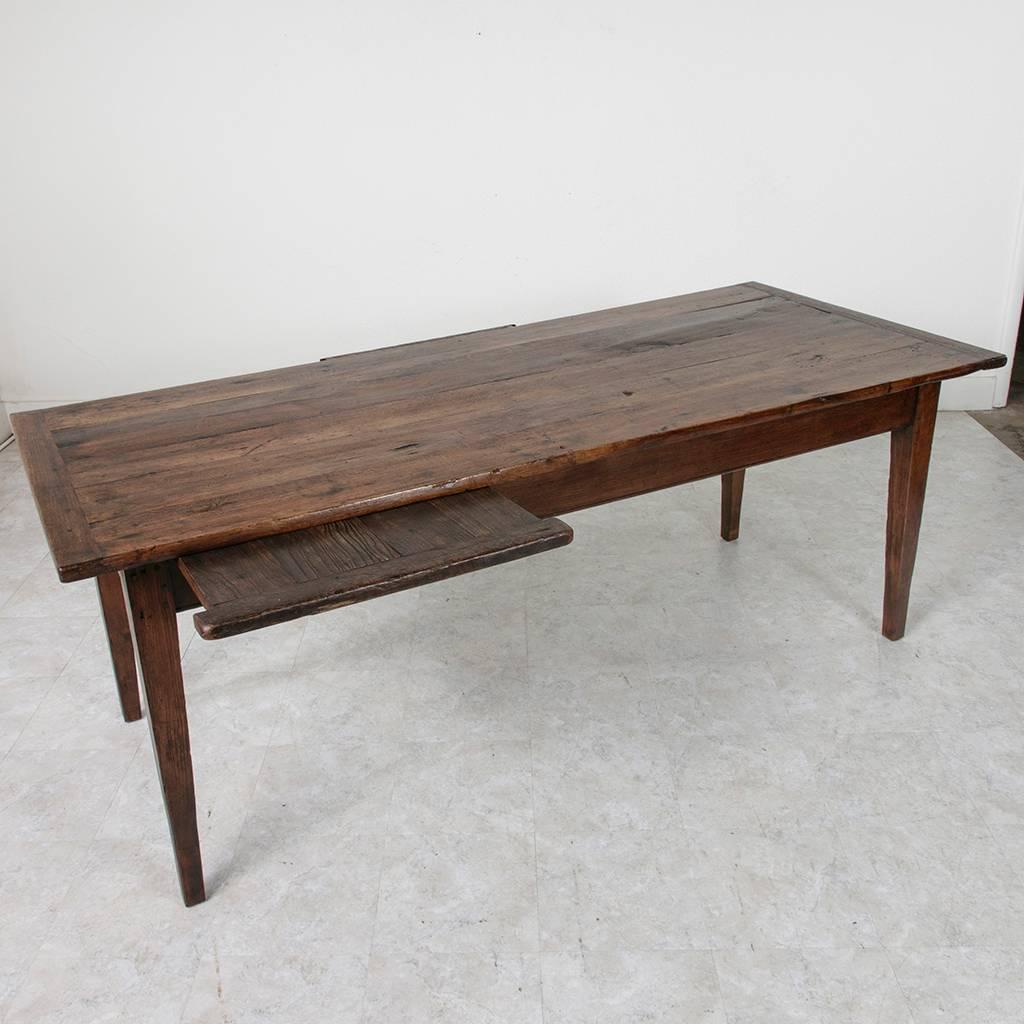 Antique French Hand Pegged Solid Oak Farm Table or Dining Table from Le Perche 5