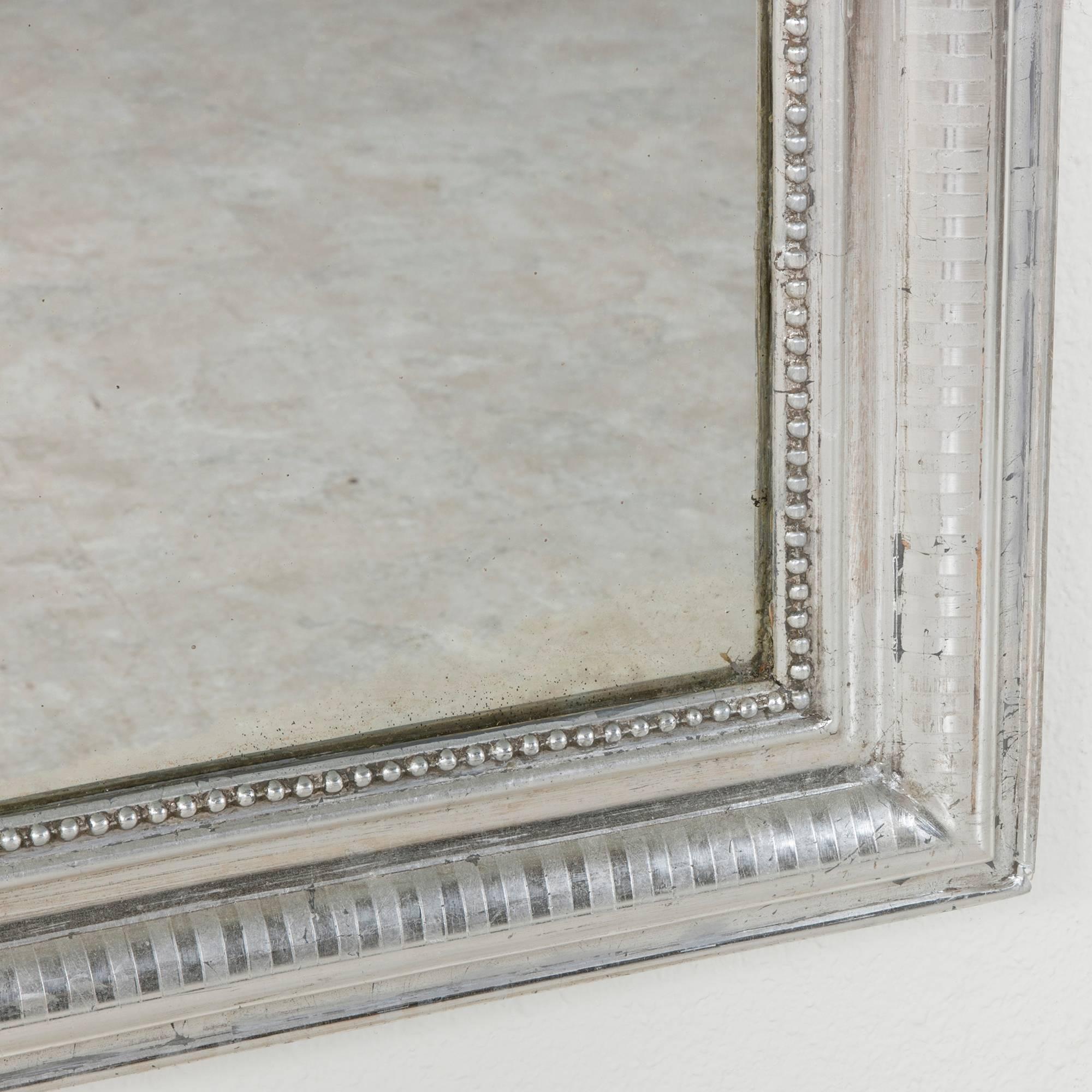 French 19th Century Louis Philippe Cushion Frame Silvered Mirror