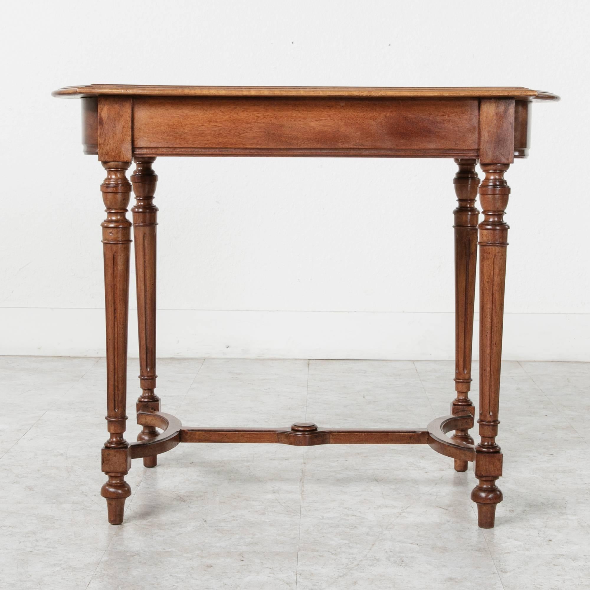 19th Century, French Solid Walnut Louis XVI Style Desk Side Table or Console 3