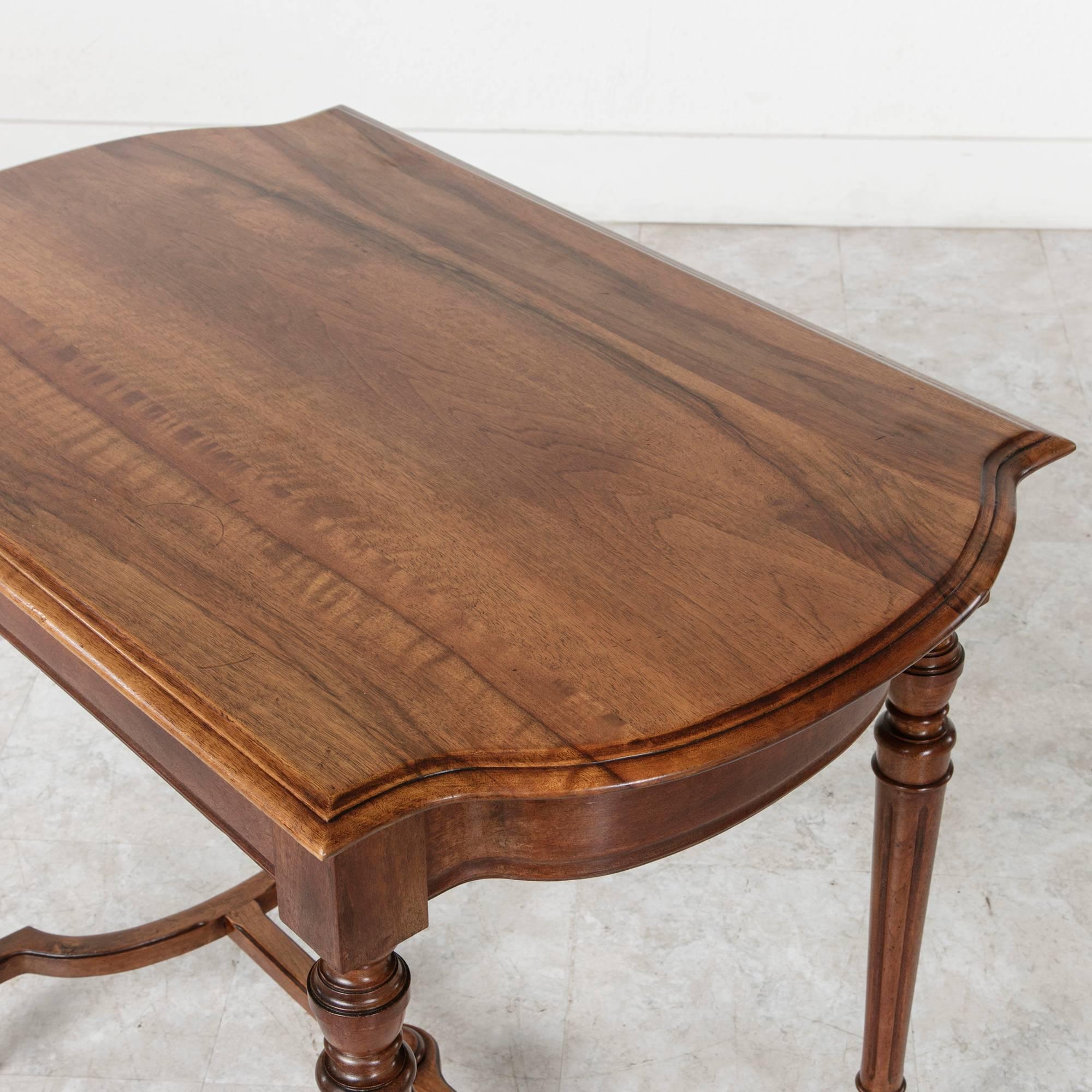 19th Century, French Solid Walnut Louis XVI Style Desk Side Table or Console 6