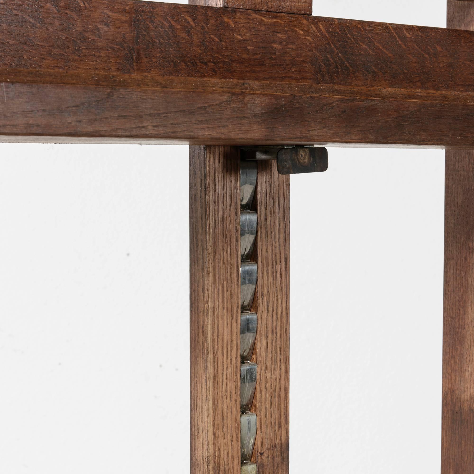 19th Century Solid French Oak Artist's Floor Easel , Adjustable 6