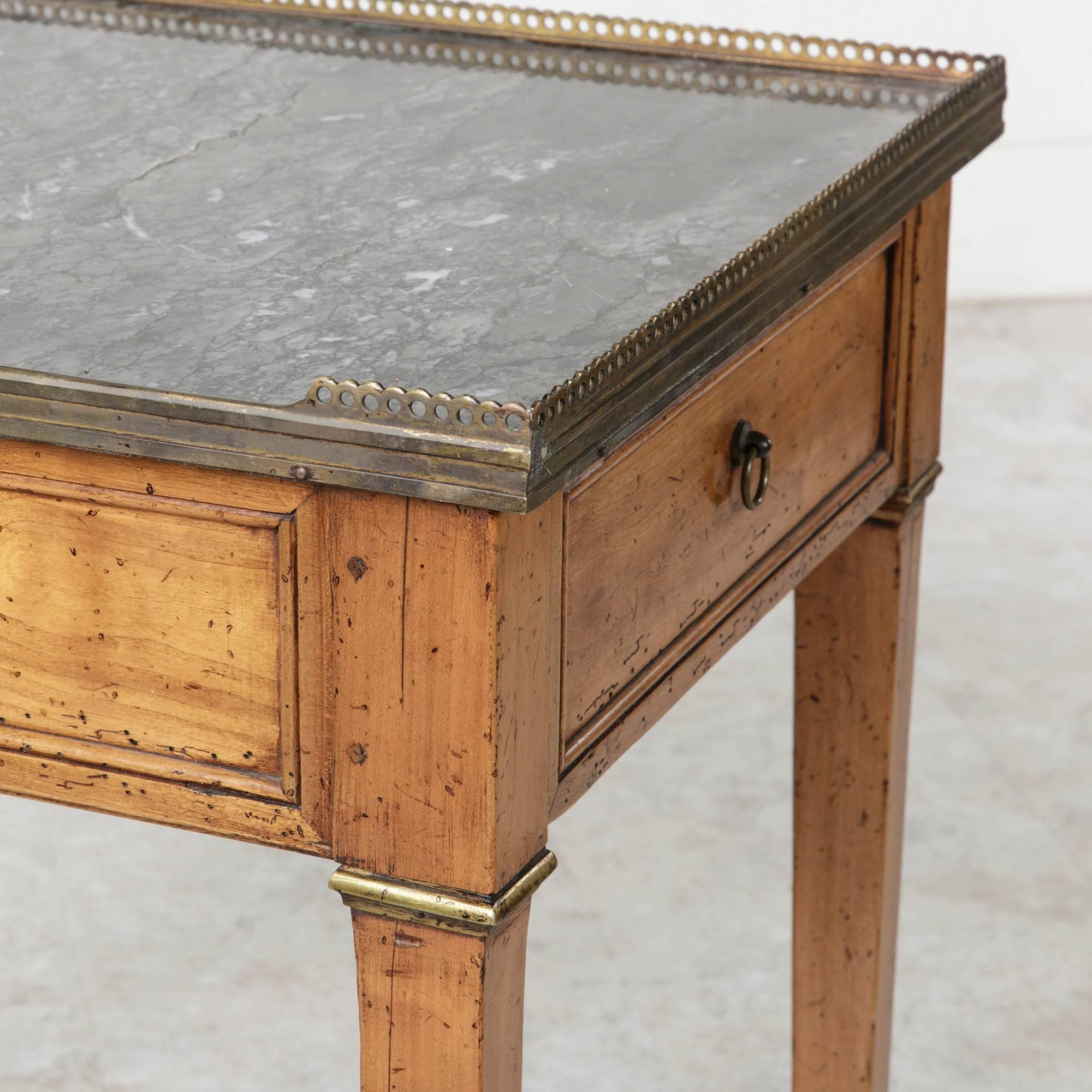 French Rafraichissoir Louis XVI Walnut Champagne Serving Side Table, circa 1880 1