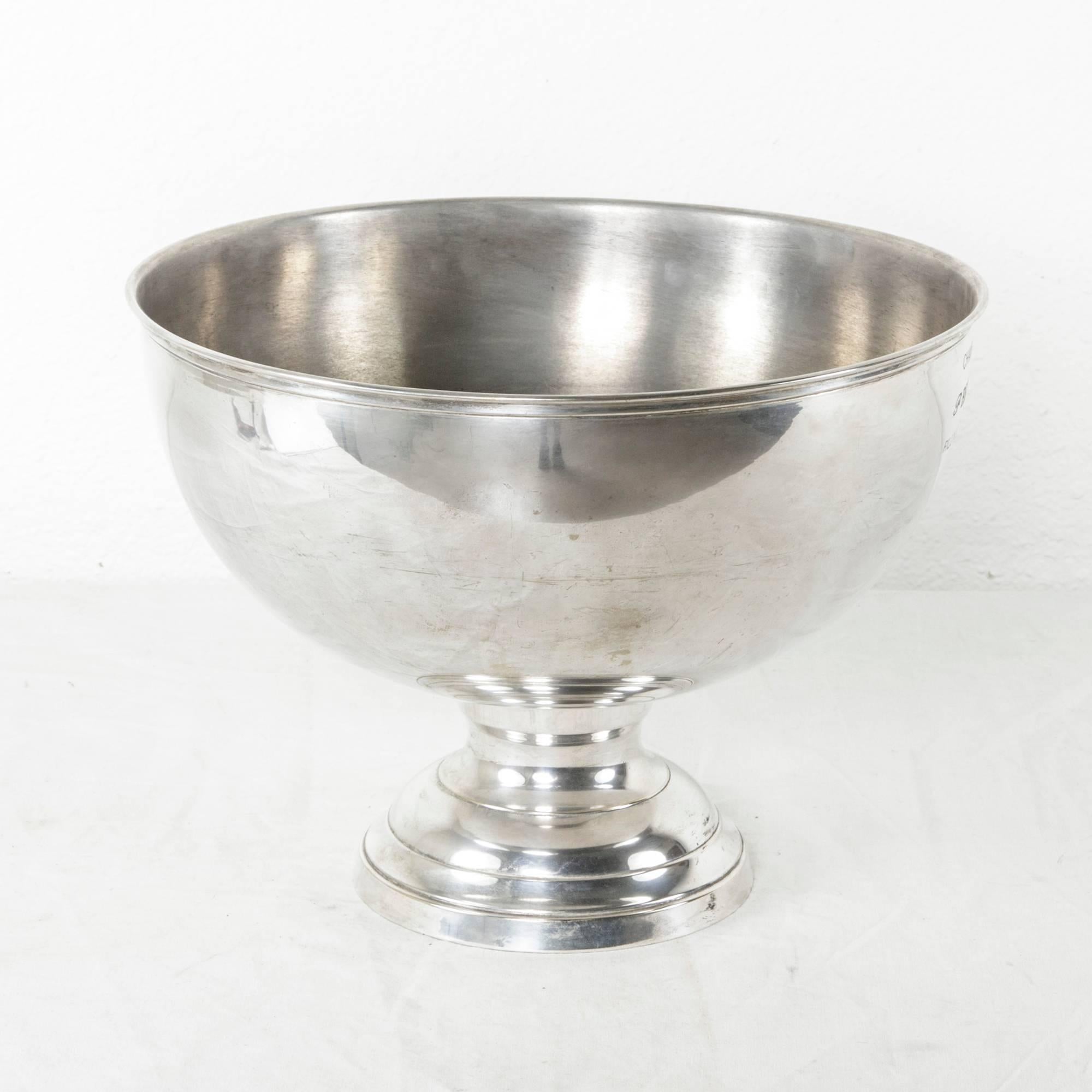 Silver Plate Large Early 20th Century French Six Bottle Silver Champagne Bucket or Bowl