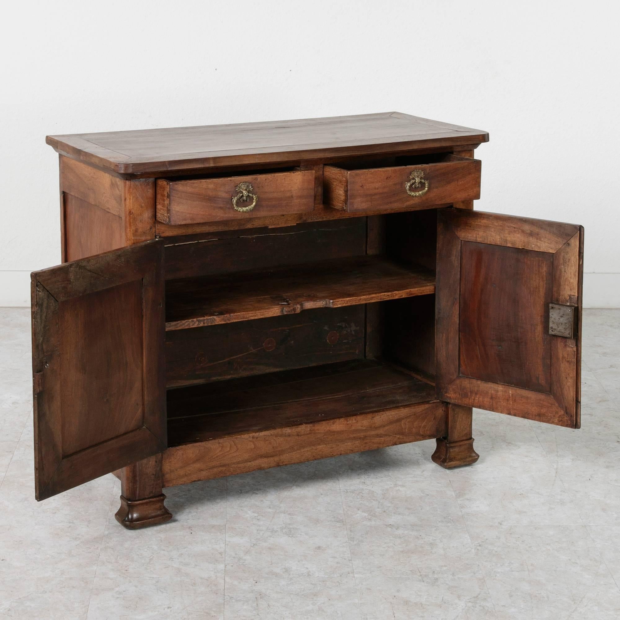 Bronze 19th Century Walnut Louis Philippe Period Buffet or Sideboard