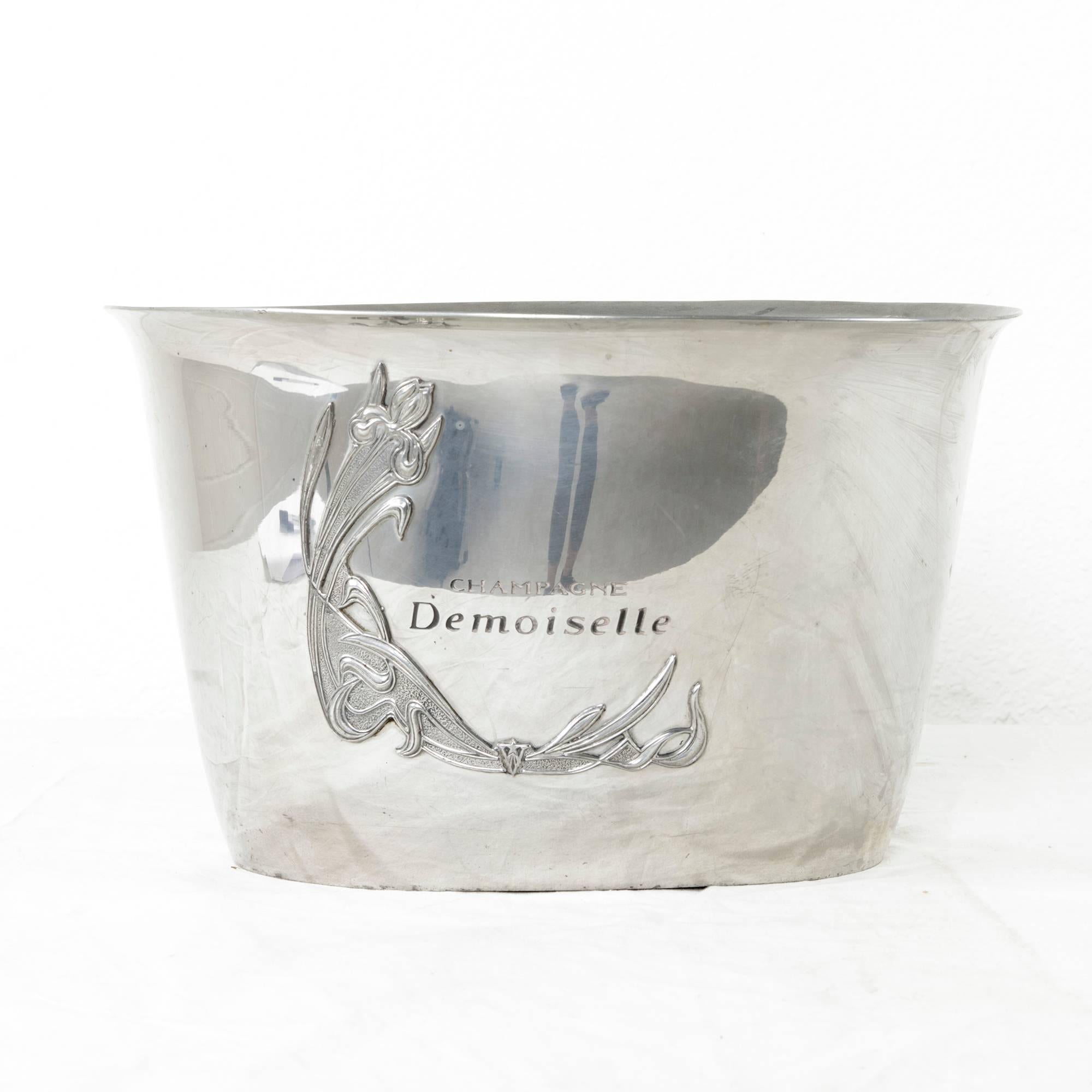 Late 20th Century Silver Plate Art Nouveau Hotel Champagne Bucket or Wine Chiller