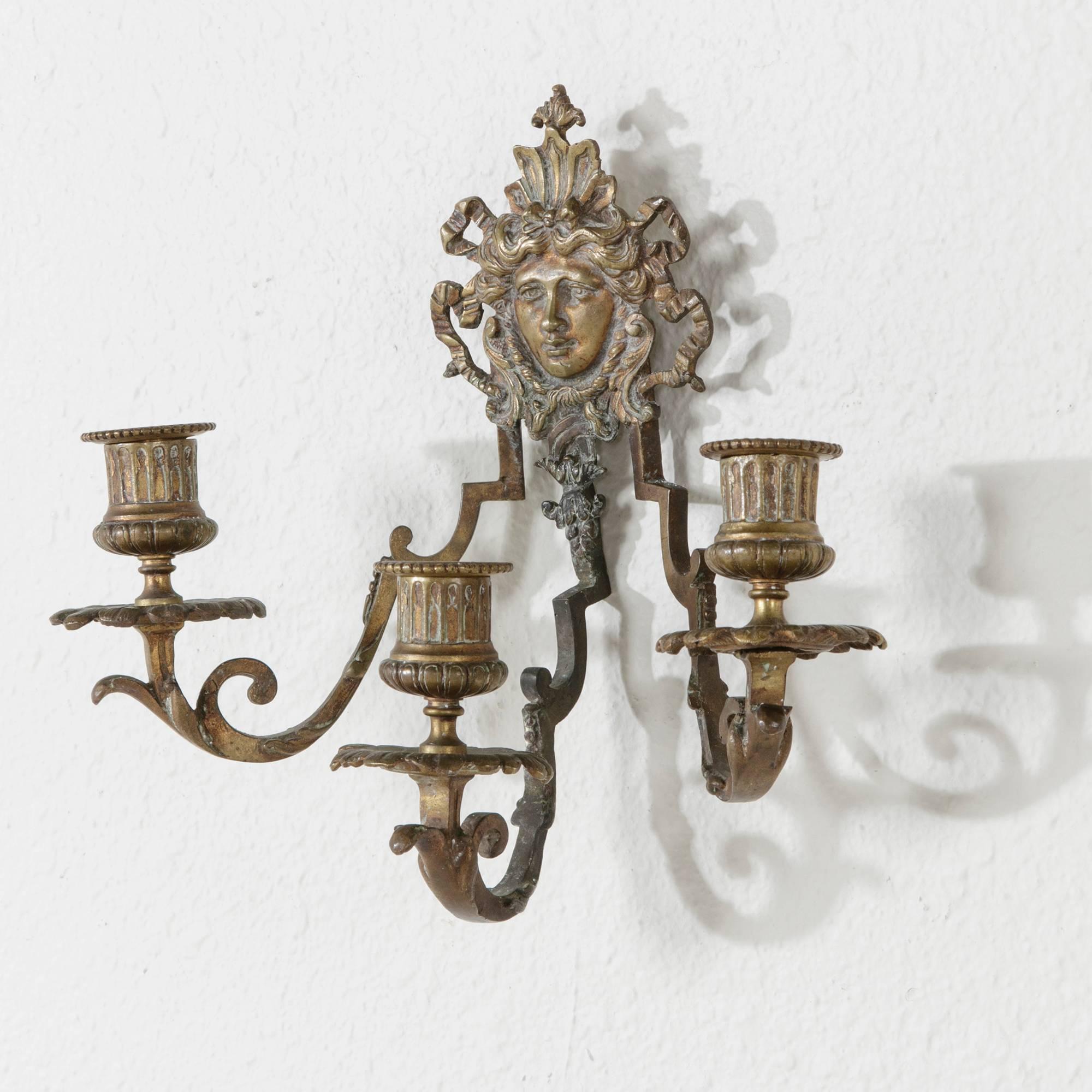 bronze candle wall sconce