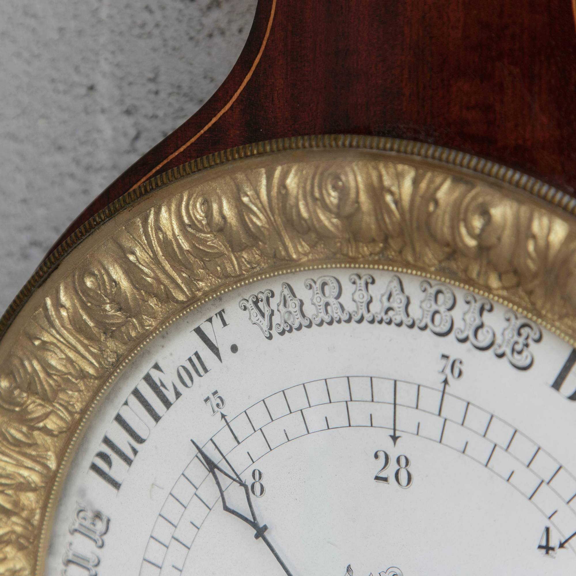 Early 19th Century French Charles X  Period Mahogany and Gilt Bronze Barometer 1