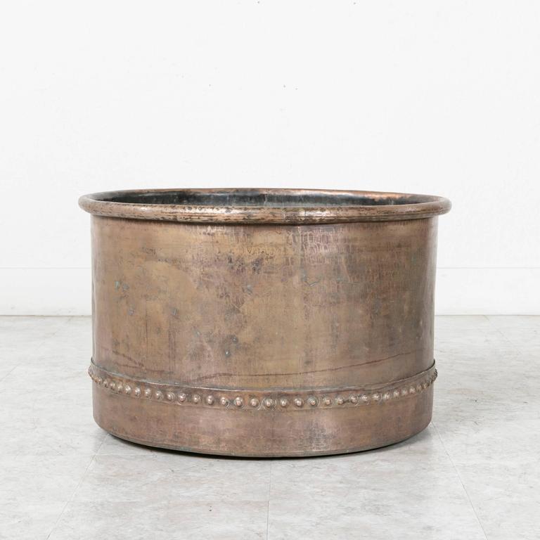 19Th Century Massive Hand Hammered Copper Cauldron Planter With Copper Photo Inspiration