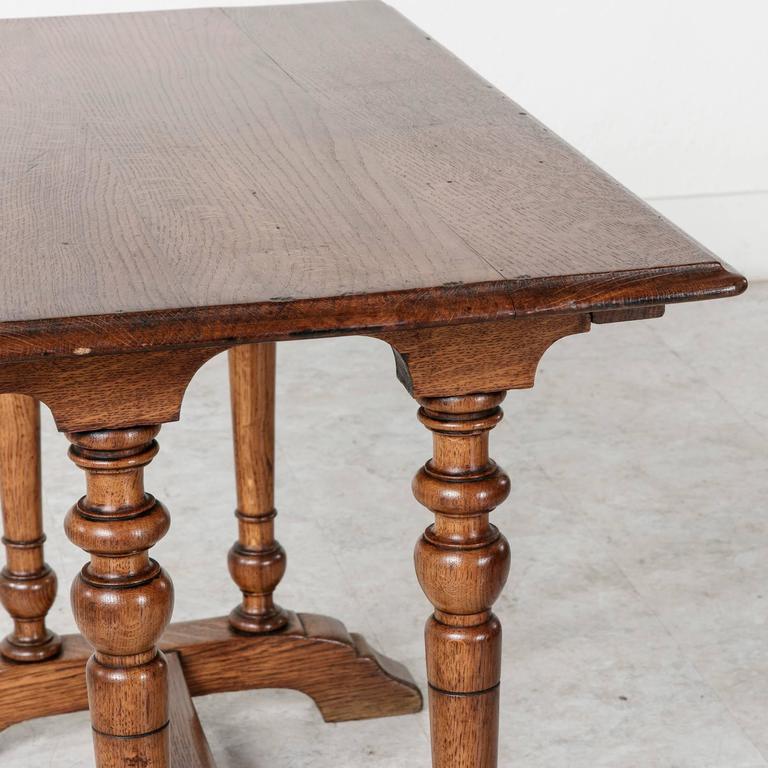 20th Century French Oak Bistro Pub Table Desk With Double Columns 20th Century French Oak Bistro Pub Table Desk With Double Columns And Trestle For 4