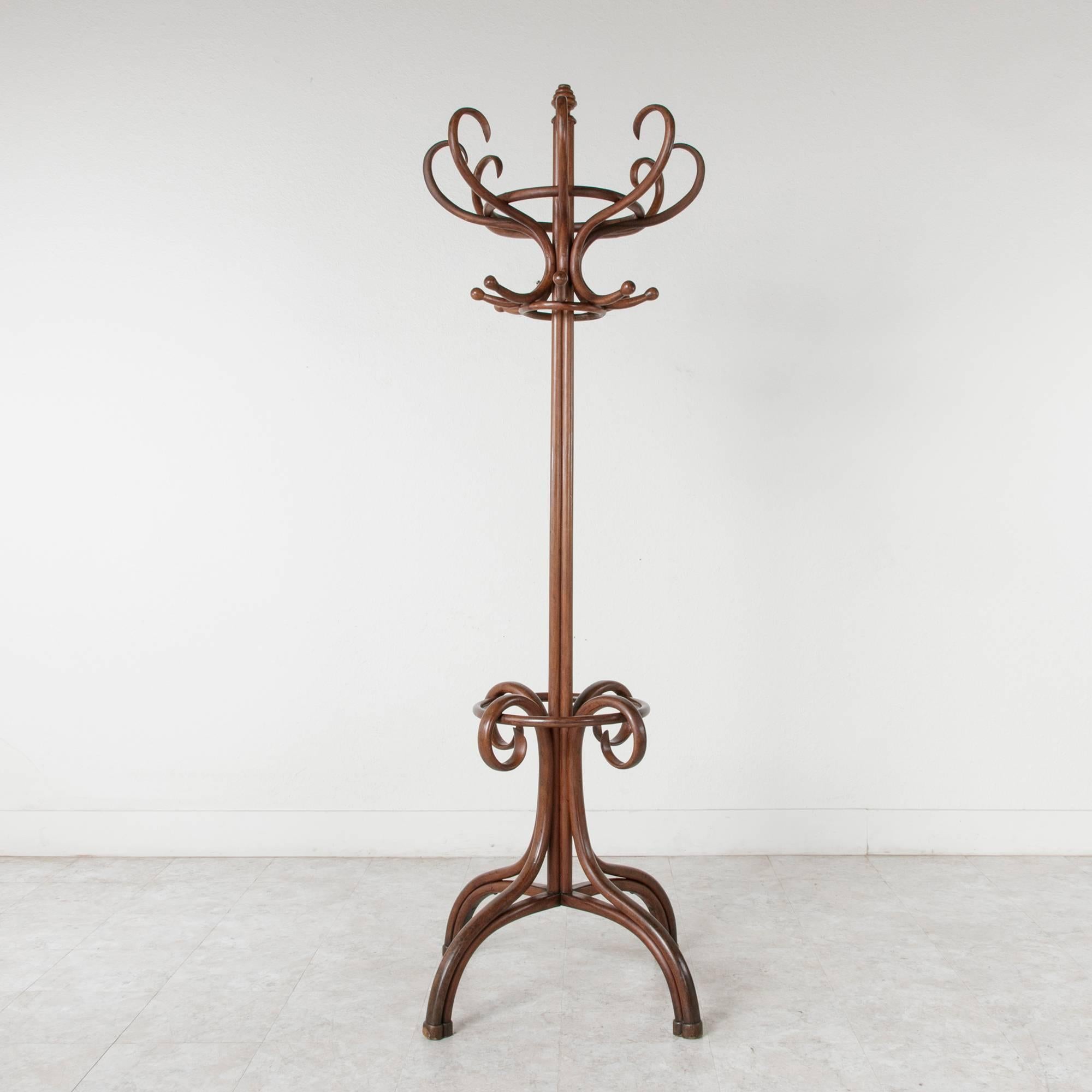 French Bentwood Thonet Style Hat and Coat Rack or Hall Tree, circa 1930 In Excellent Condition In Fayetteville, AR