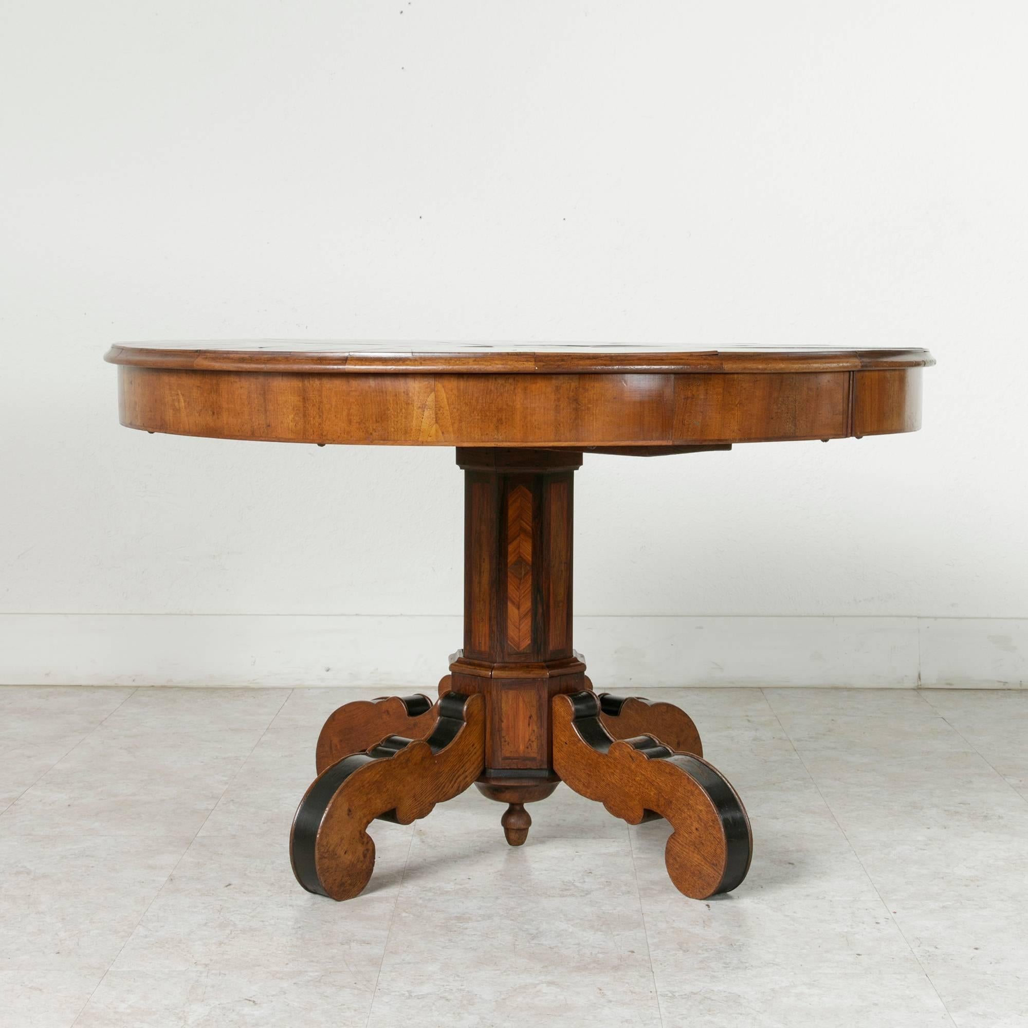 19th Century Napoleon III Period Walnut Gueridon Entry Table Pedestal Table 3