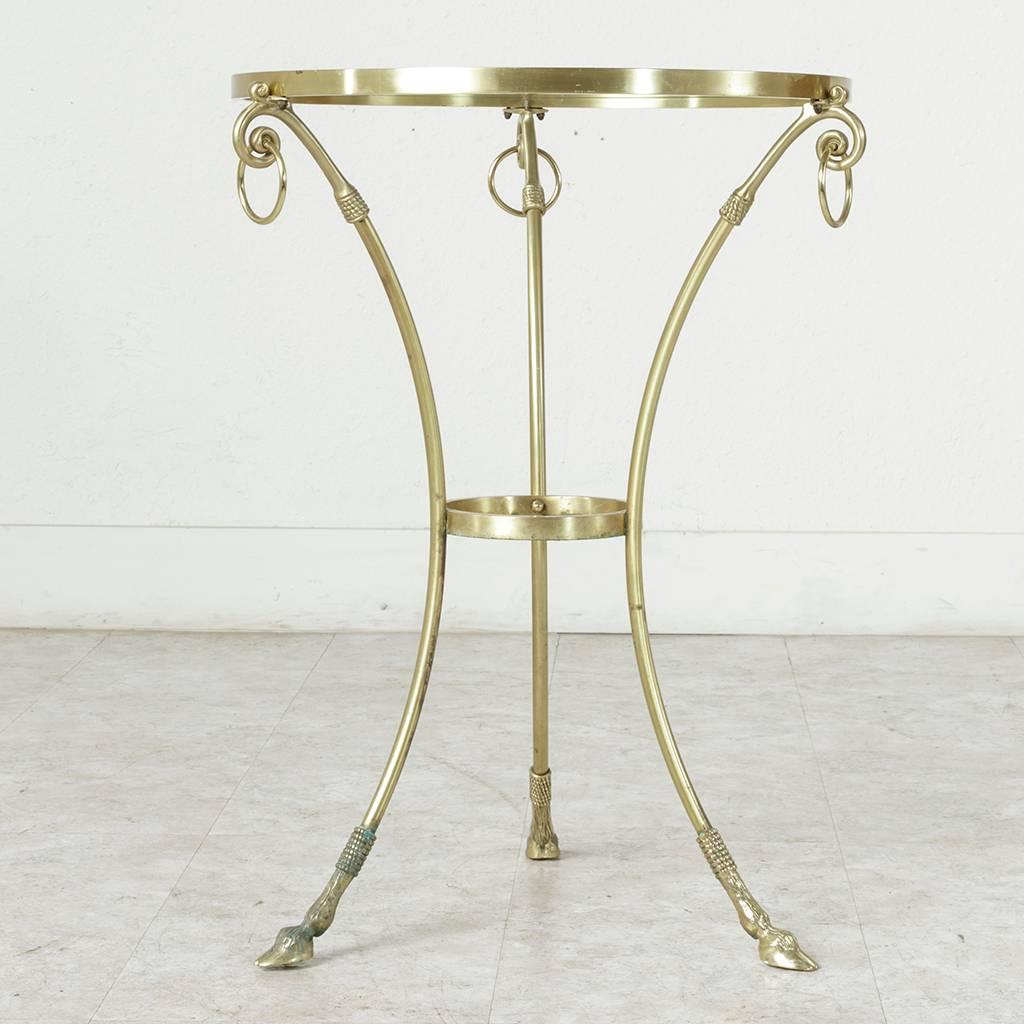 Mid-20th Century Maison Charles Bronze Gueridon or Side Table with Glass Top 2