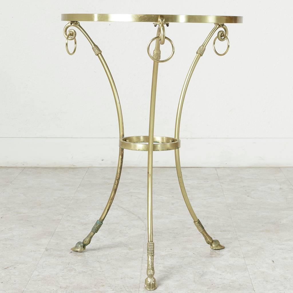 Mid-20th Century Maison Charles Bronze Gueridon or Side Table with Glass Top 4