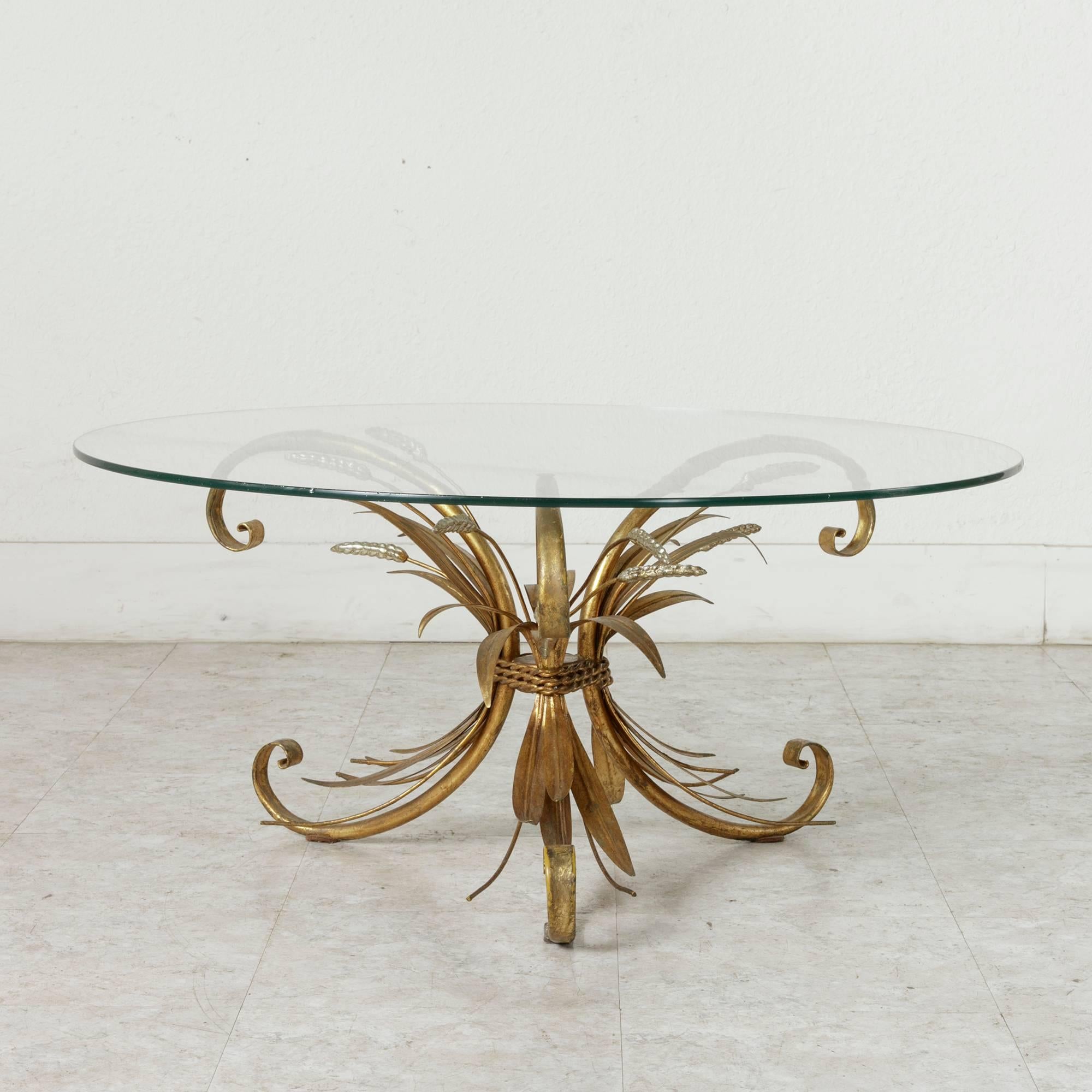 Mid-Century Gilt and Silvered Metal Coco Chanel Coffee Table in Maison Baguès In Good Condition In Fayetteville, AR