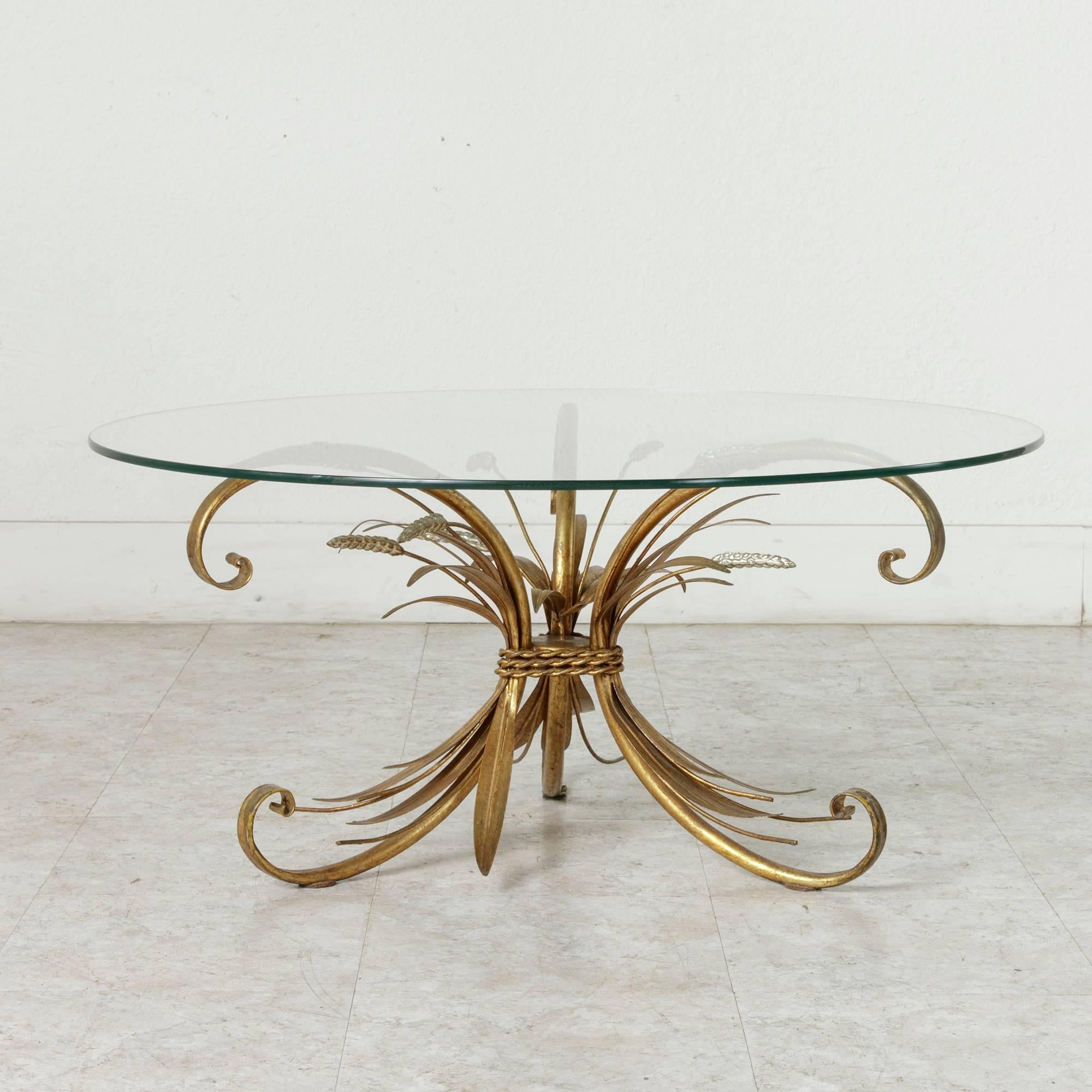 20th Century Mid-Century Gilt and Silvered Metal Coco Chanel Coffee Table in Maison Baguès