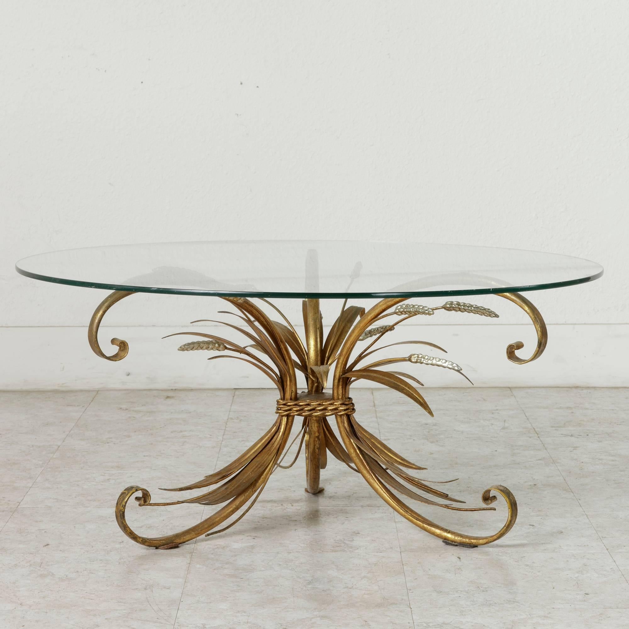 Gilt Metal Mid-Century Gilt and Silvered Metal Coco Chanel Coffee Table in Maison Baguès