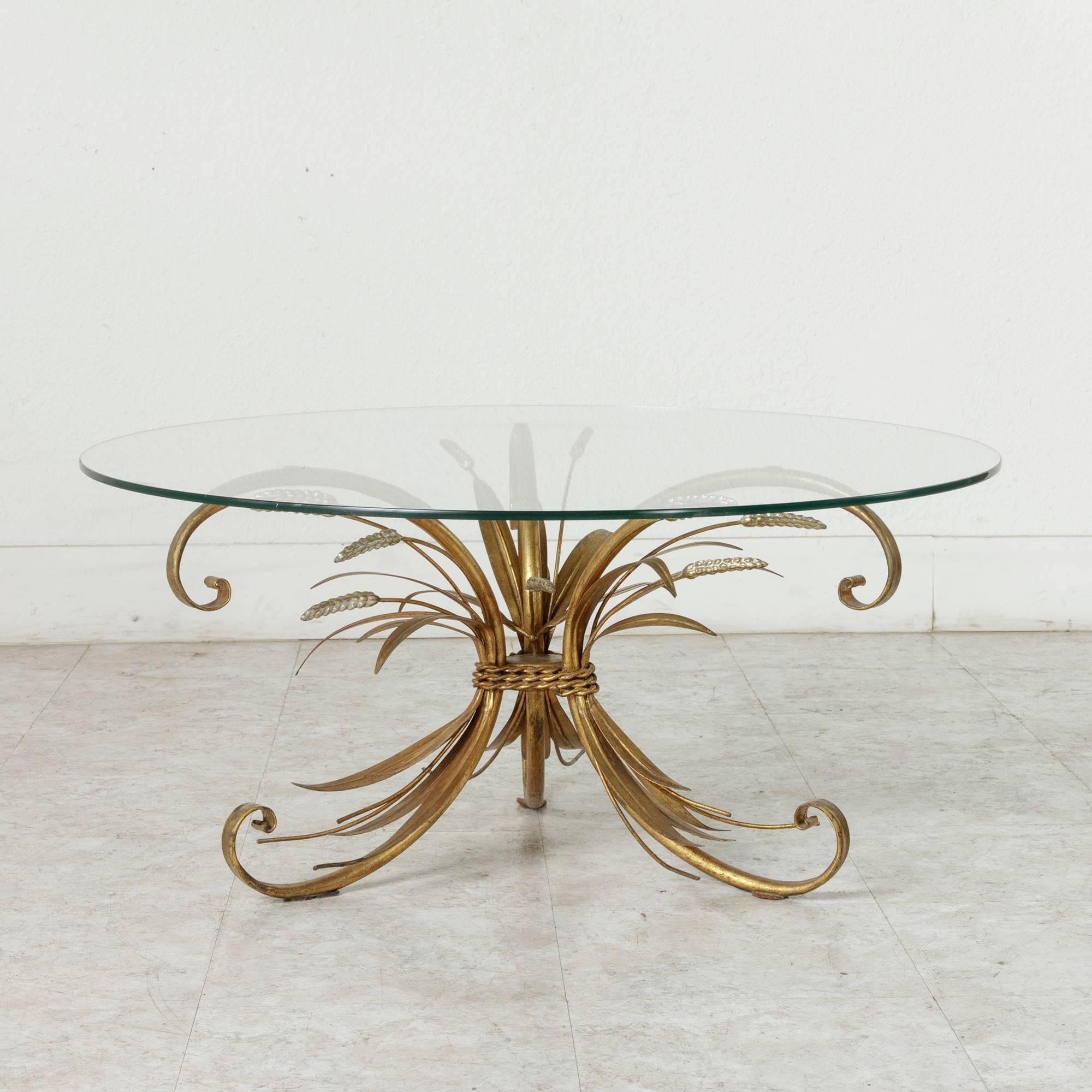 Mid-Century Gilt and Silvered Metal Coco Chanel Coffee Table in Maison Baguès 1
