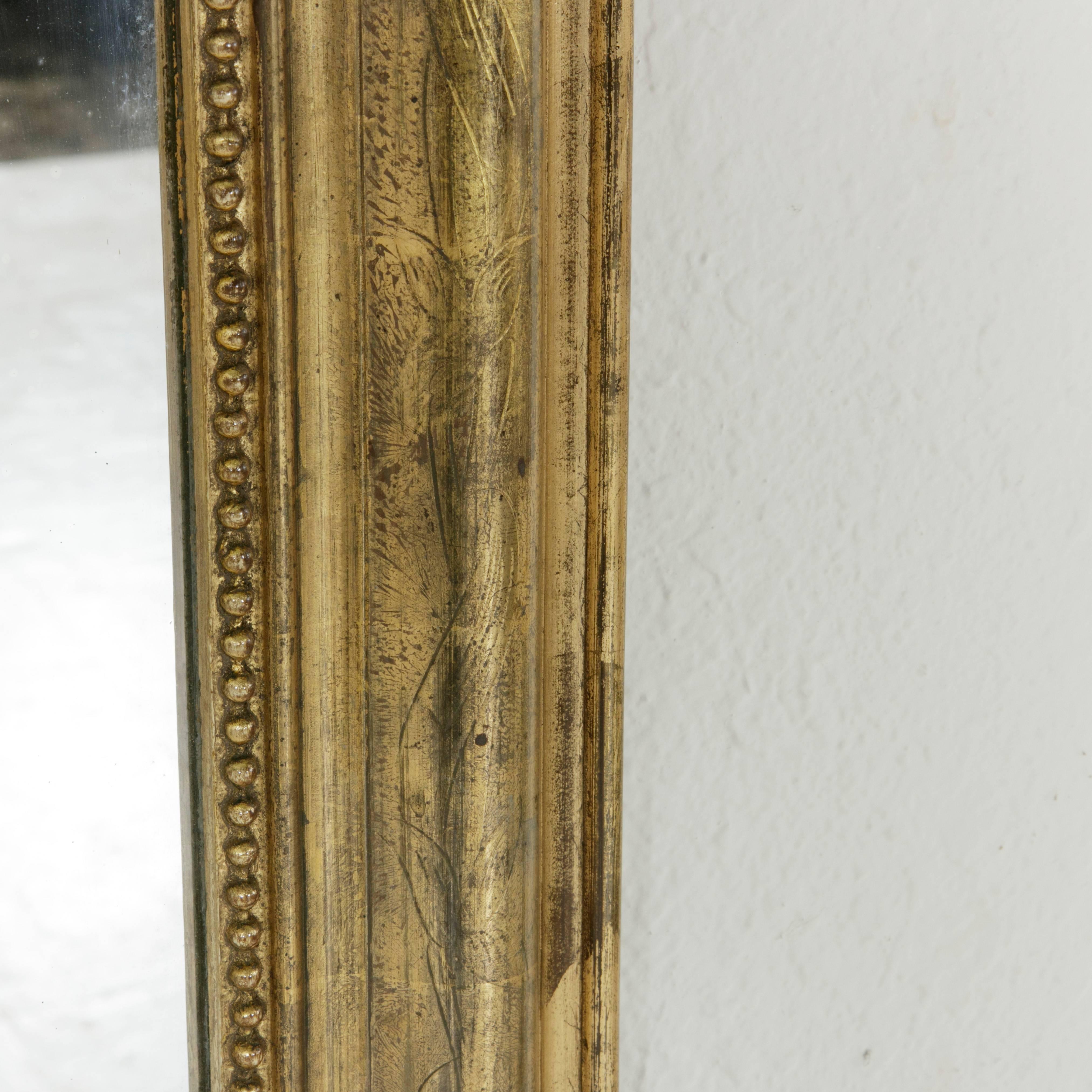 French 19th Century Louis Philippe Giltwood Mirror with Original Mercury Glass