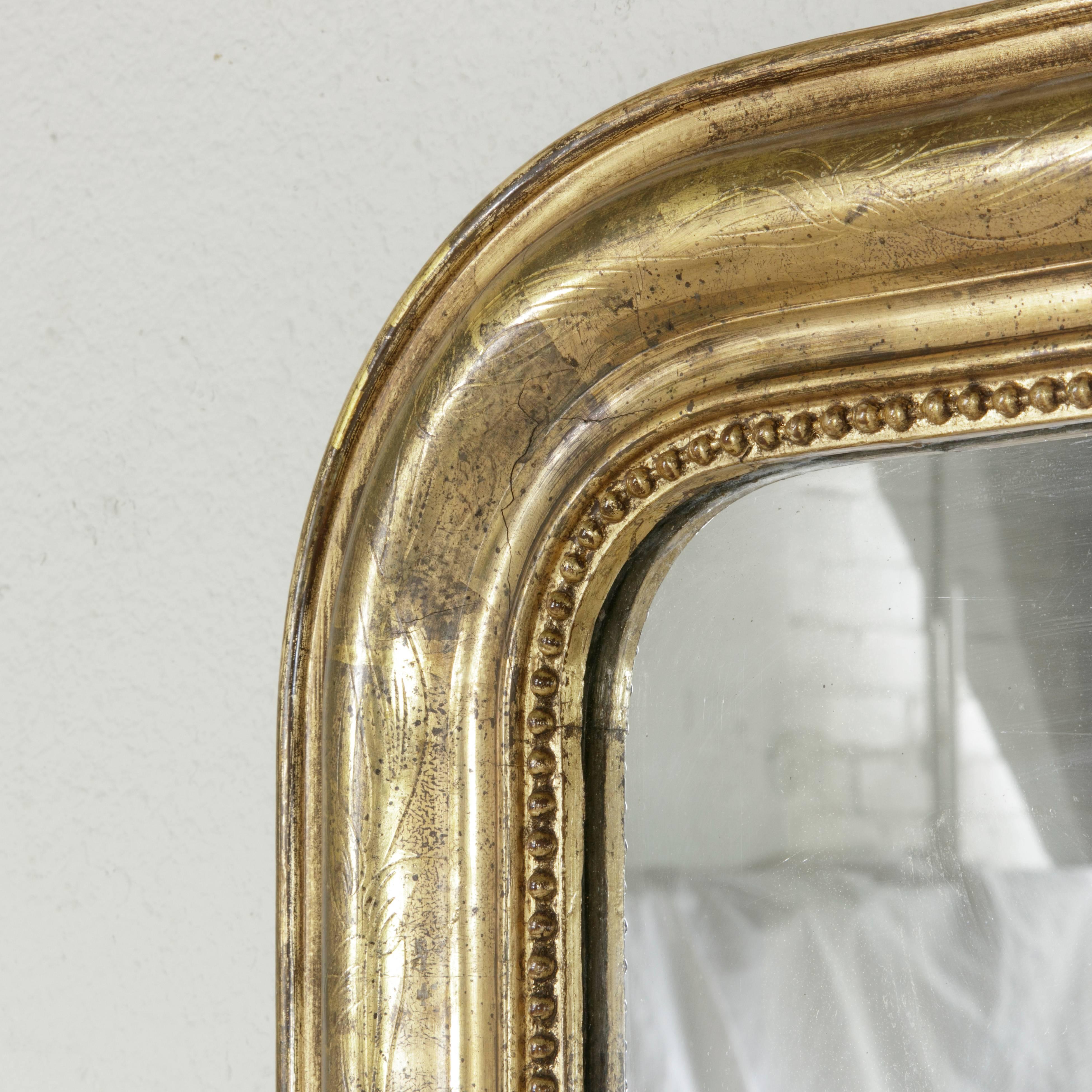 Late 19th Century 19th Century Louis Philippe Giltwood Mirror with Original Mercury Glass