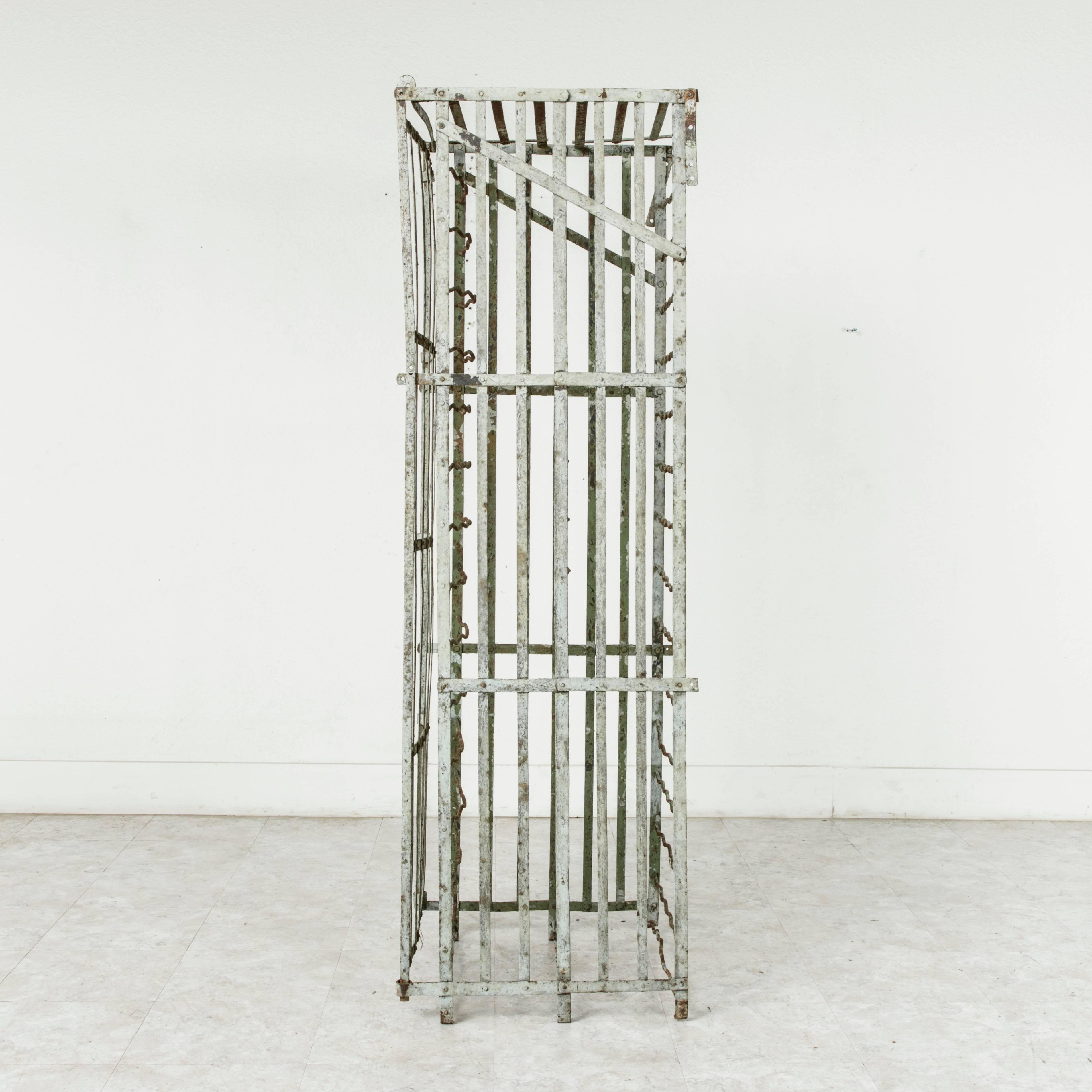 Early 20th Century French Riveted Iron Wine Cage or Wine Rack 1
