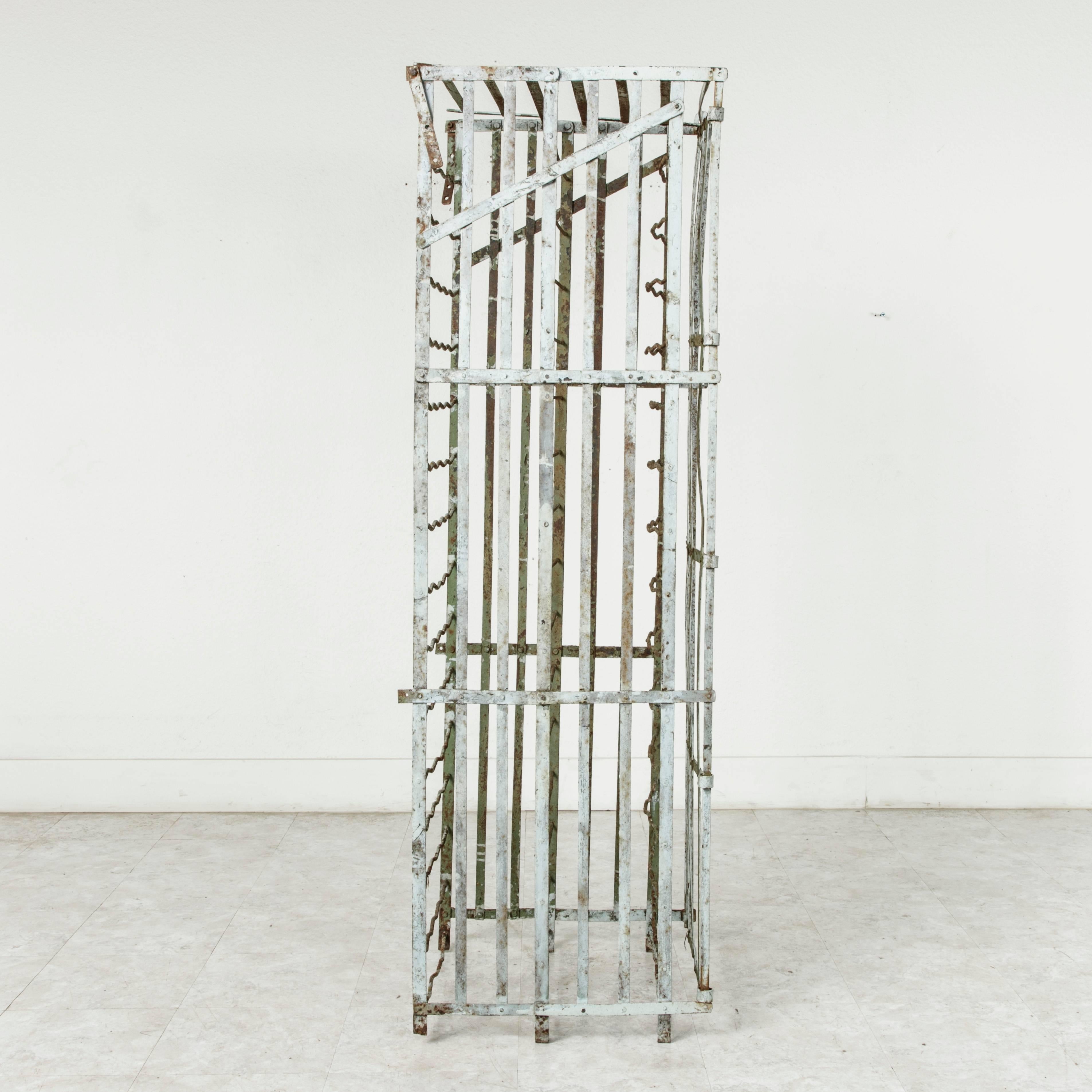 Early 20th Century French Riveted Iron Wine Cage or Wine Rack 2