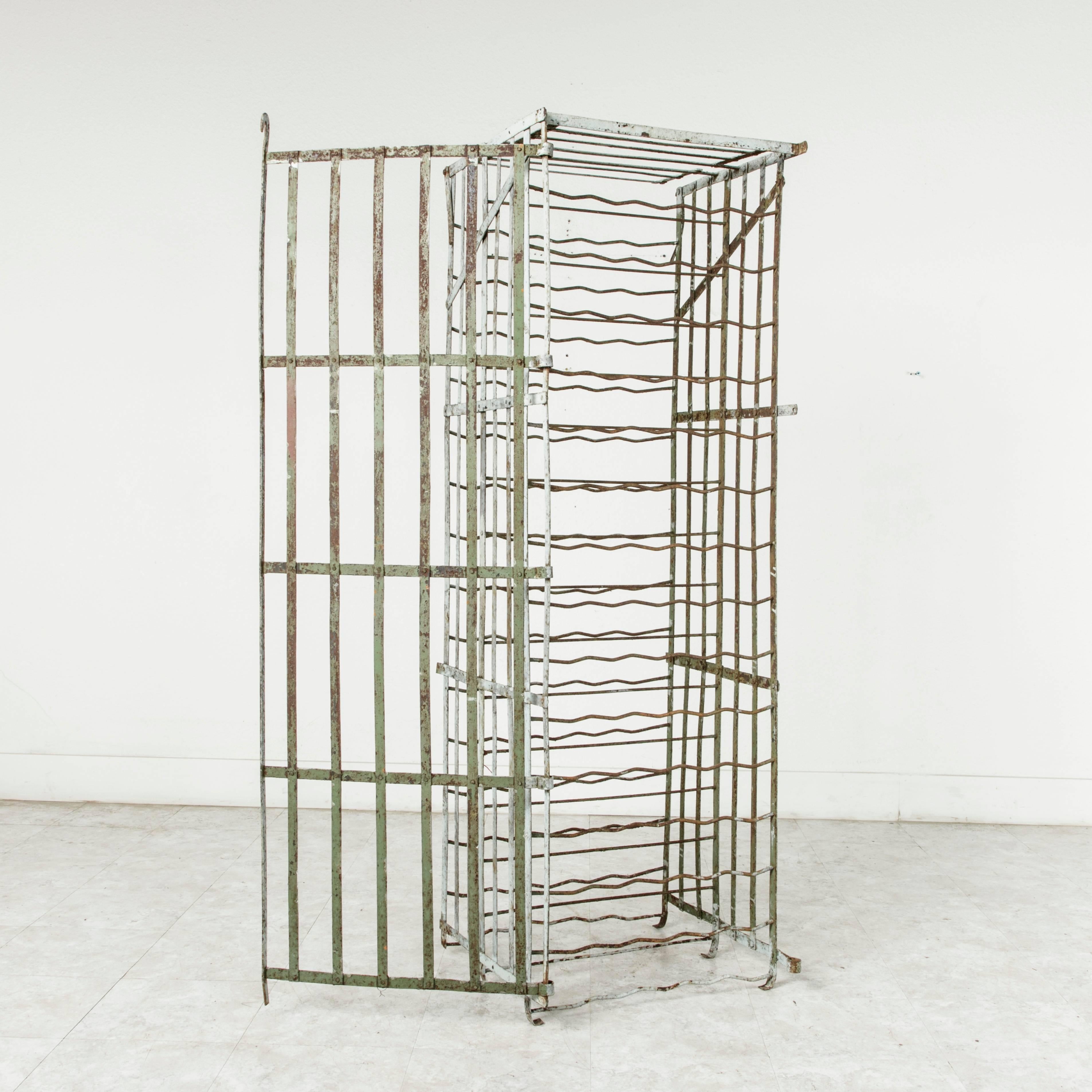 Early 20th Century French Riveted Iron Wine Cage or Wine Rack 3