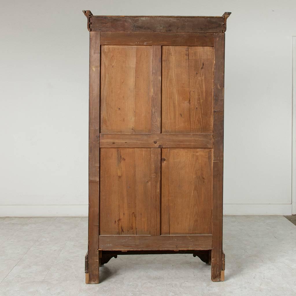 19th Century Louis Philippe Period Bookmatched Burl Walnut Bibliotheque Bookcase In Excellent Condition In Fayetteville, AR