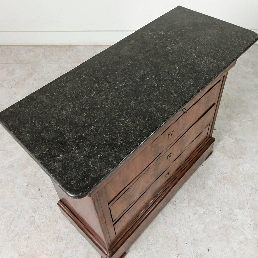 Rare Small-Scale 19th Century Louis Philippe Period Commode, Chest with Marble In Excellent Condition In Fayetteville, AR