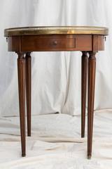 Late 19th Century Walnut Table Bouillotte Side Table Marble Top Bronze Gallery