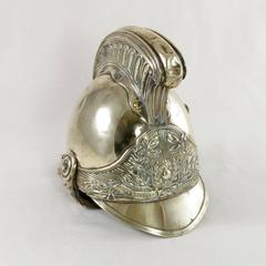 Late 19th Century French Crested Brass Fireman's Helmet