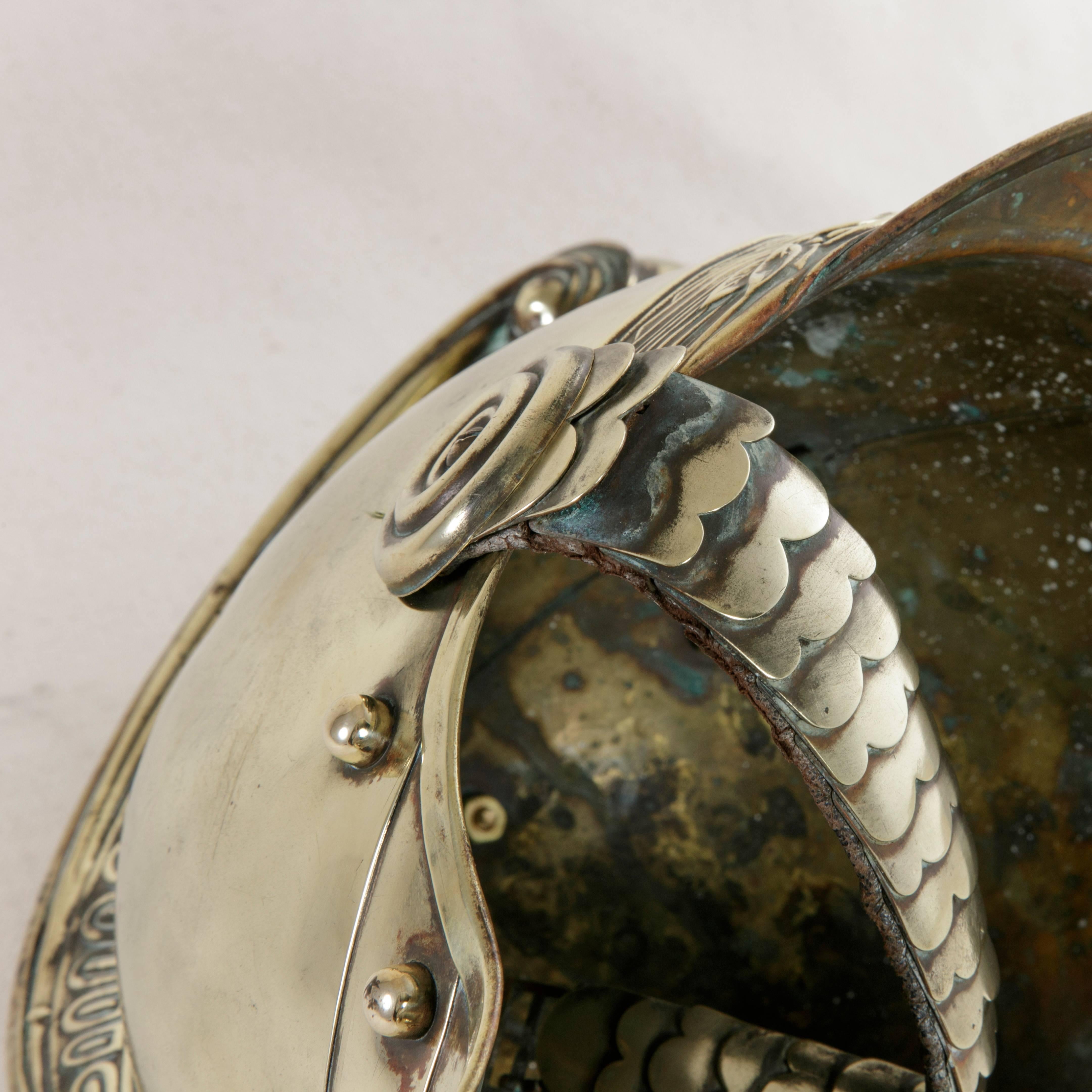 Late 19th Century French Crested Brass Fireman's Helmet 3