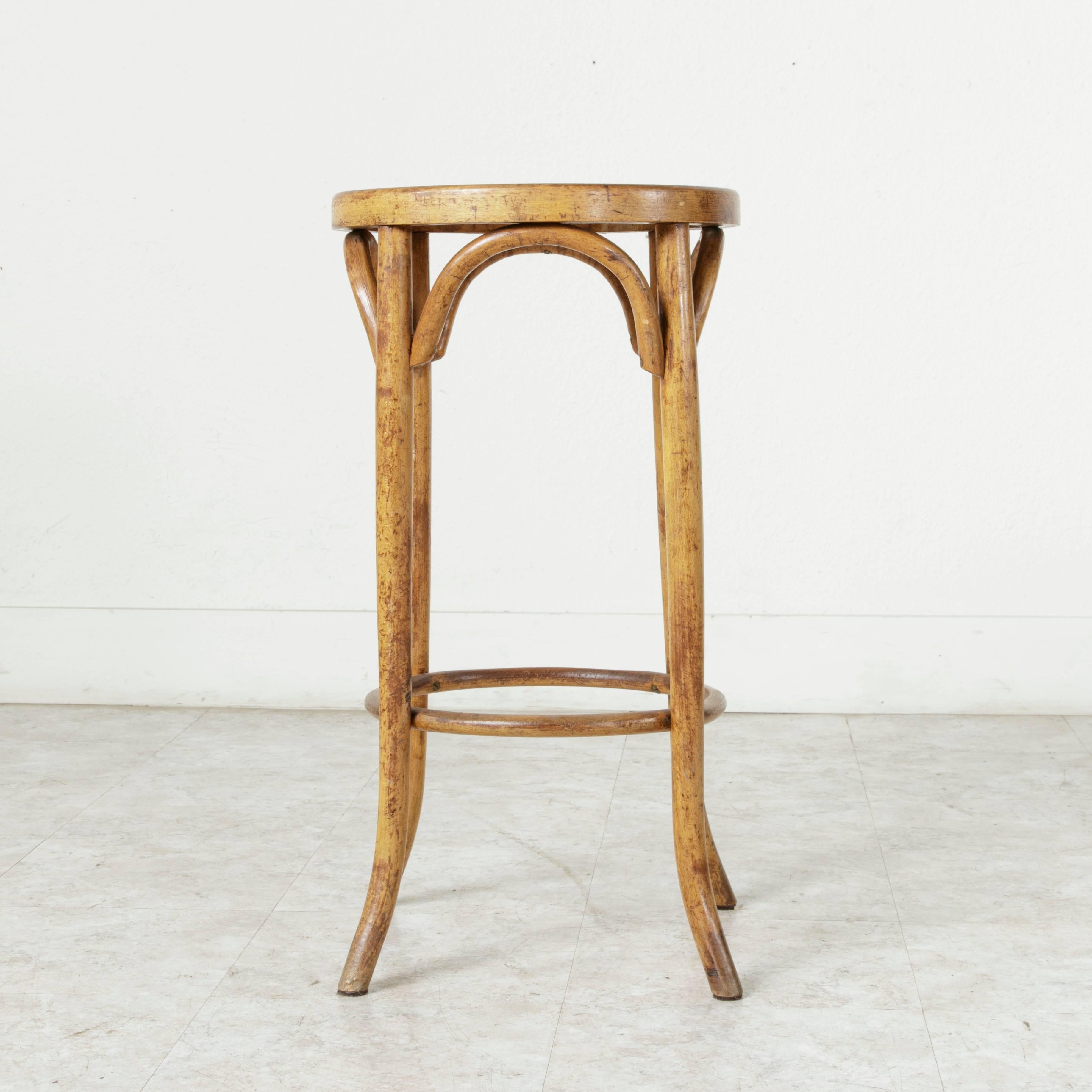 Early 20th Century French Bentwood Bar Stool, Thonet Chair In Good Condition In Fayetteville, AR