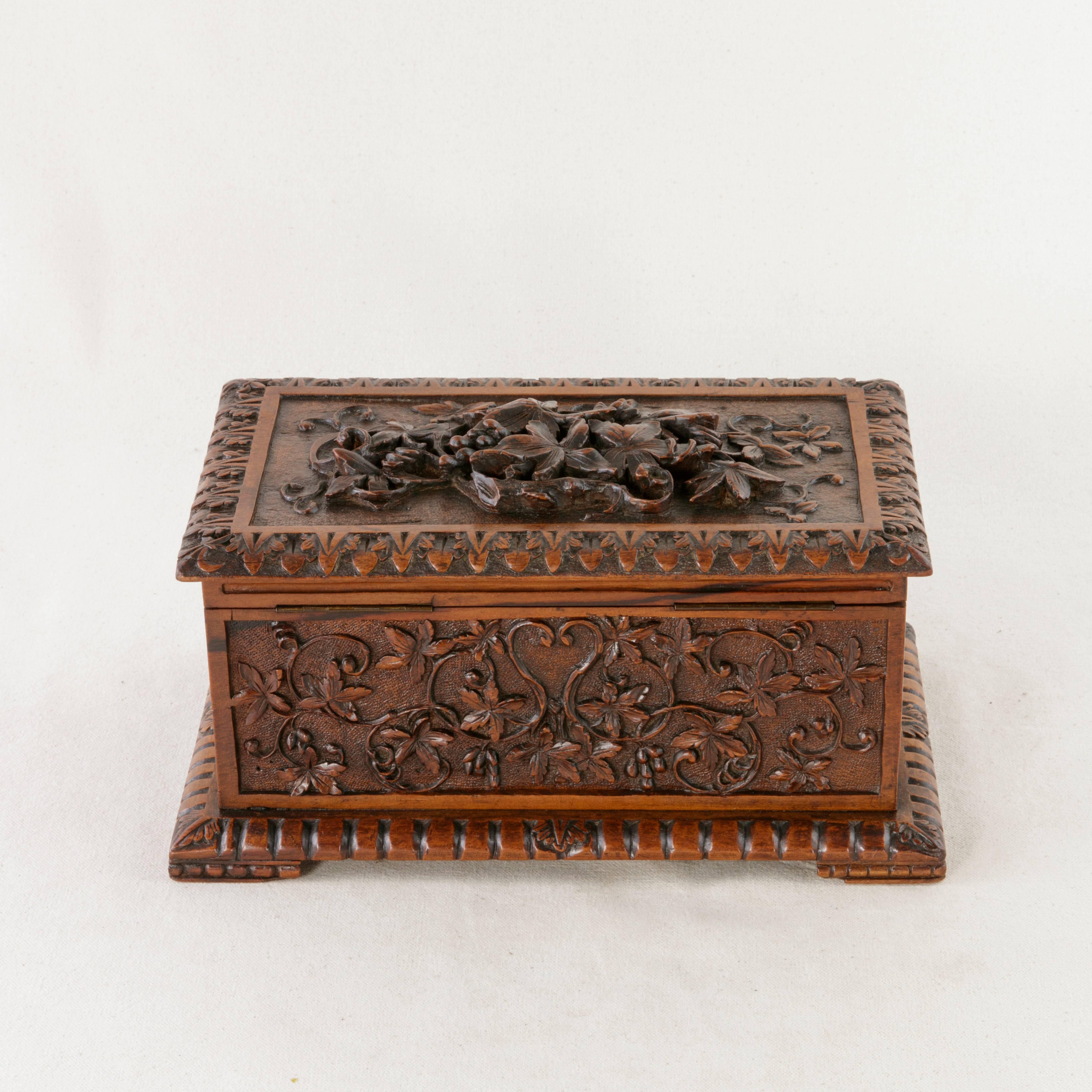 Early 20th Century Hand-Carved, French Black Forest Box 1