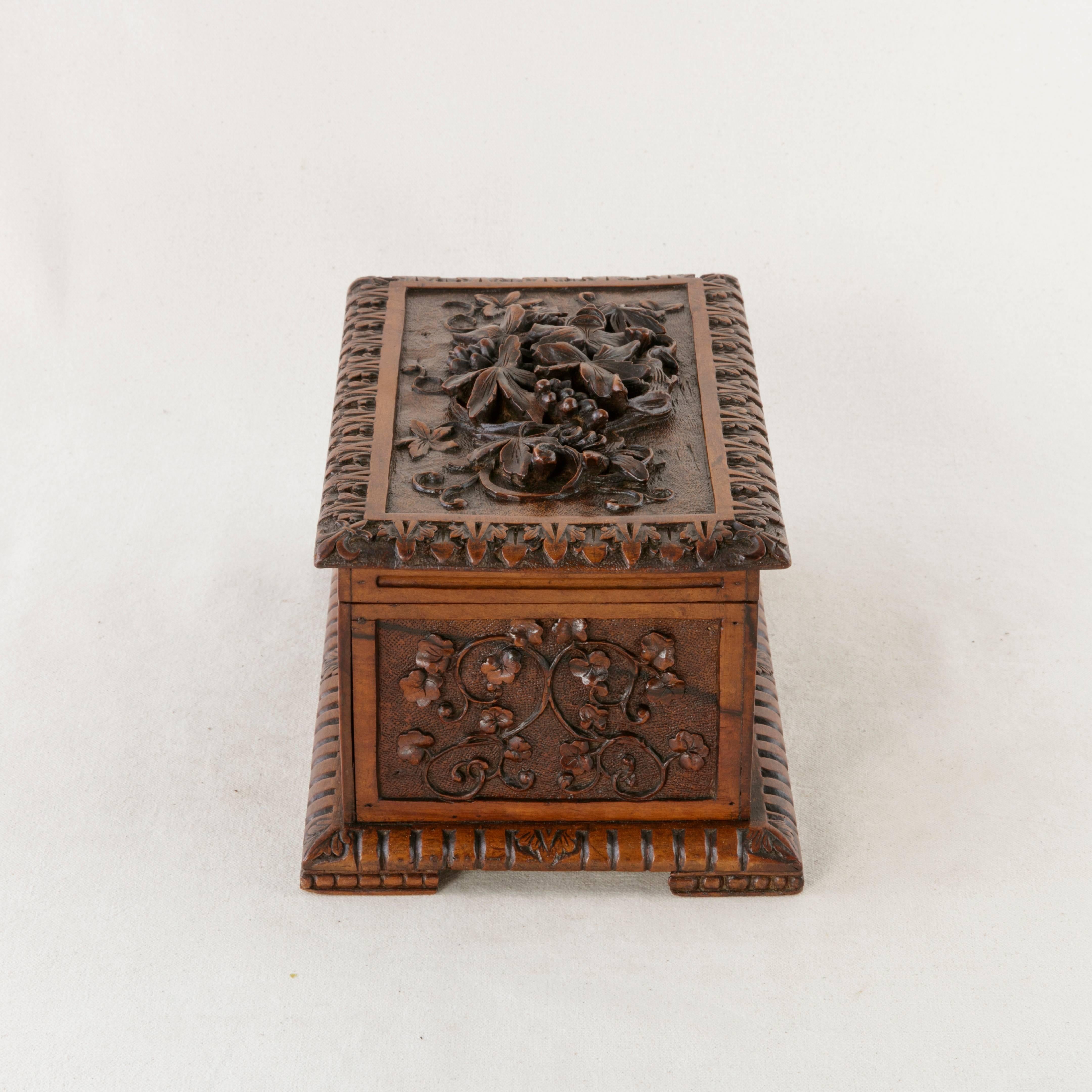 Early 20th Century Hand-Carved, French Black Forest Box 2