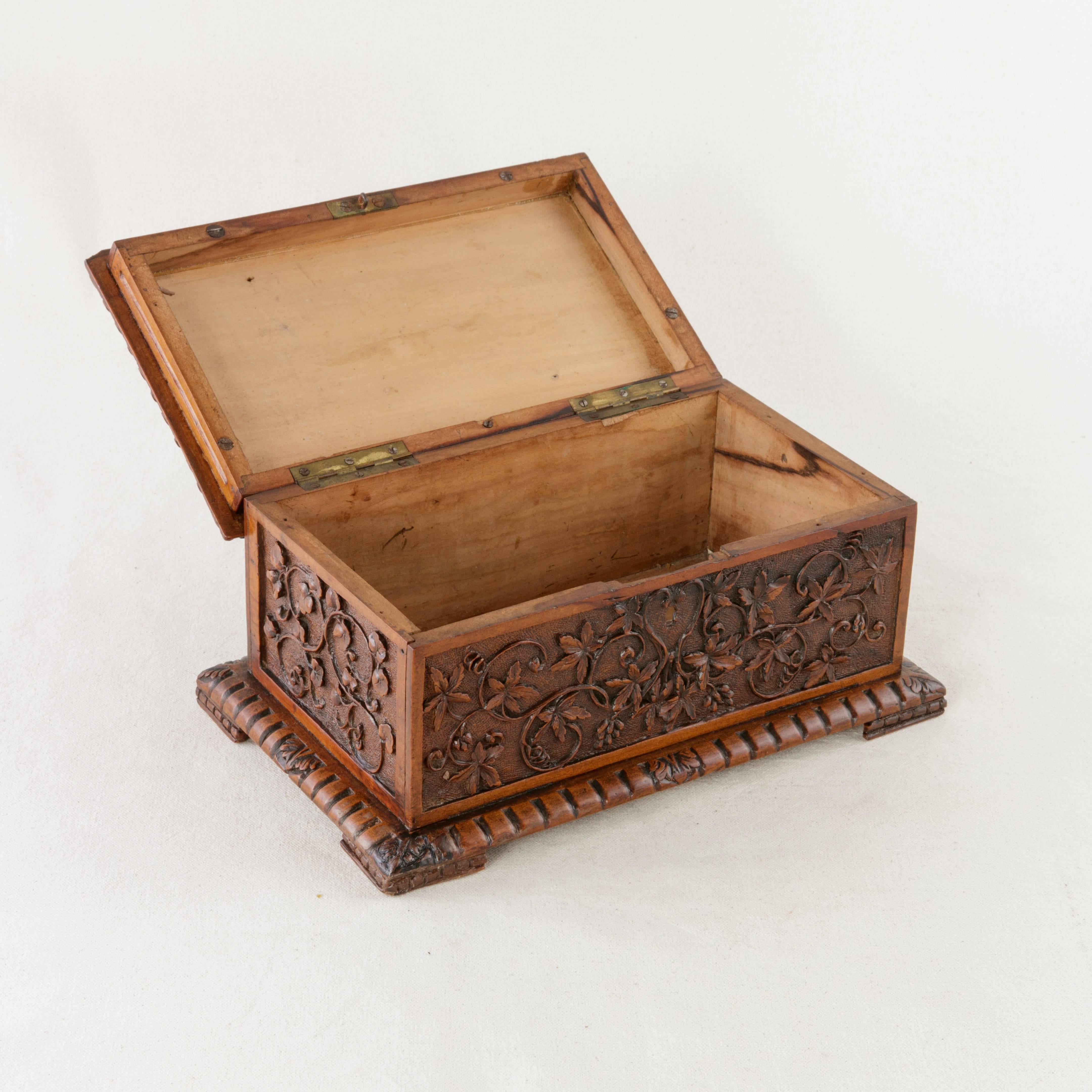 Early 20th Century Hand-Carved, French Black Forest Box 4