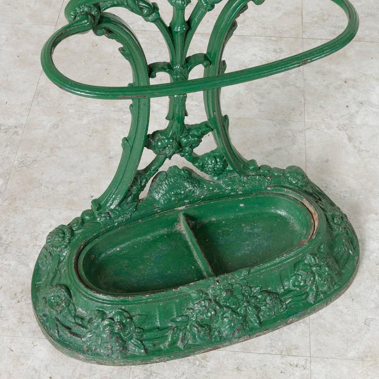 Late 19th Century Cast Iron Hall Tree with Mirror, Seven Hooks, and