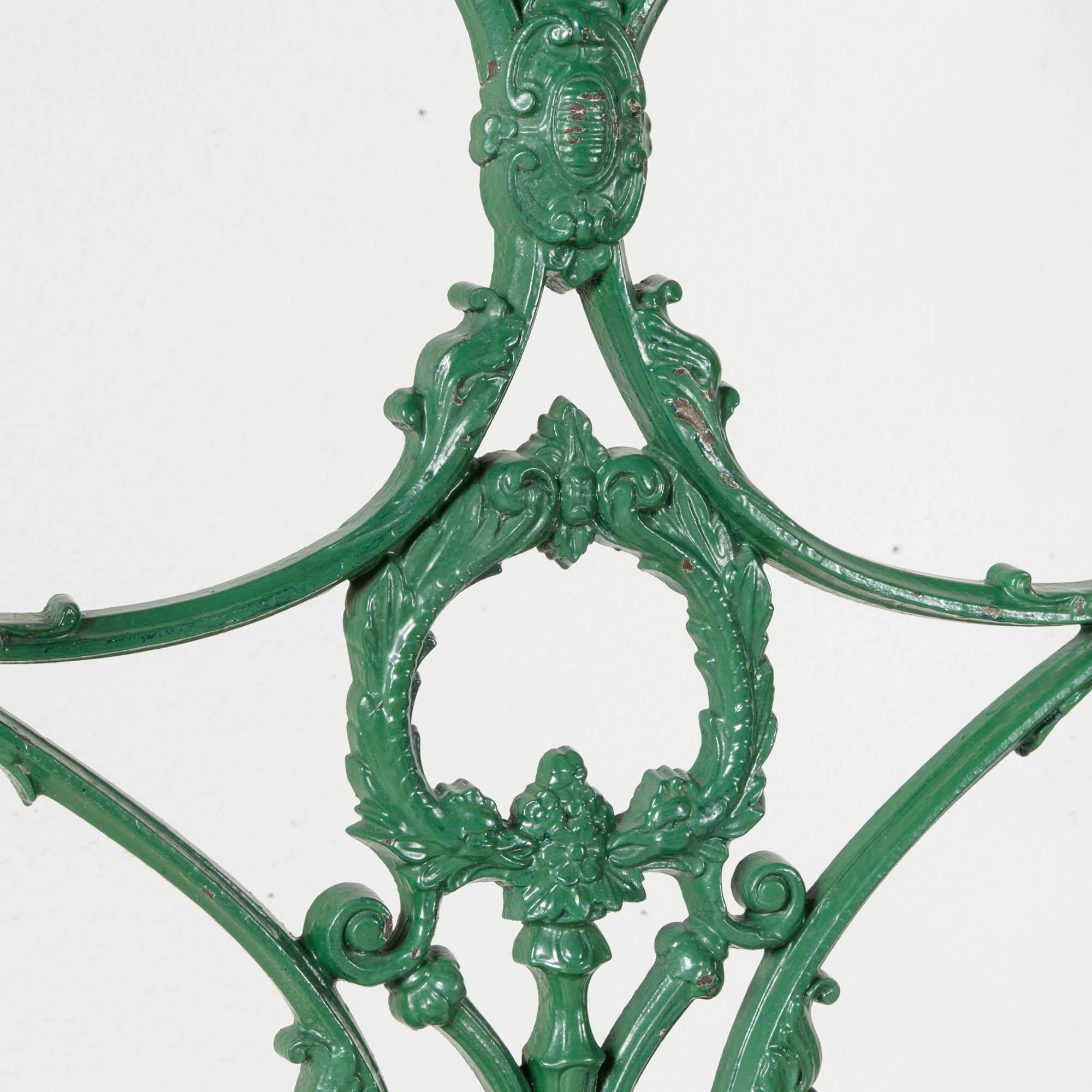 Late 19th Century Cast Iron Hall Tree with Mirror, Seven Hooks, and Umbrella Pan 3