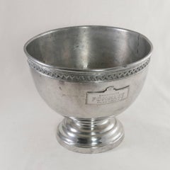 French Pewter Hotel Champagne Bucket Marked Pommery Reims, France, circa 1900