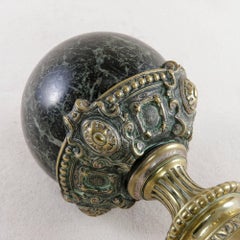 19th Century Napoleon III Period Ornate Bronze and Marble Staircase Finial