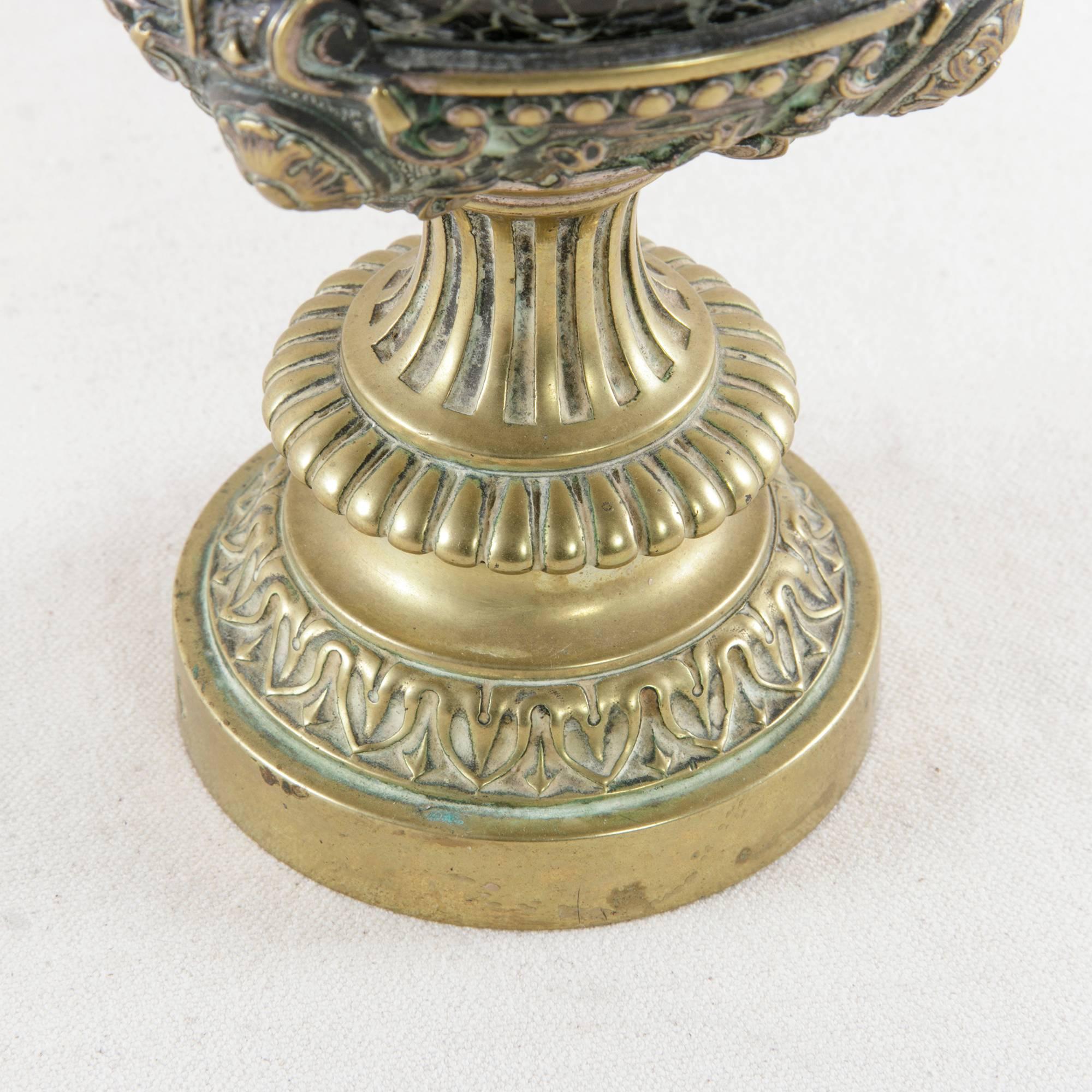 French 19th Century Napoleon III Period Ornate Bronze and Marble Staircase Finial